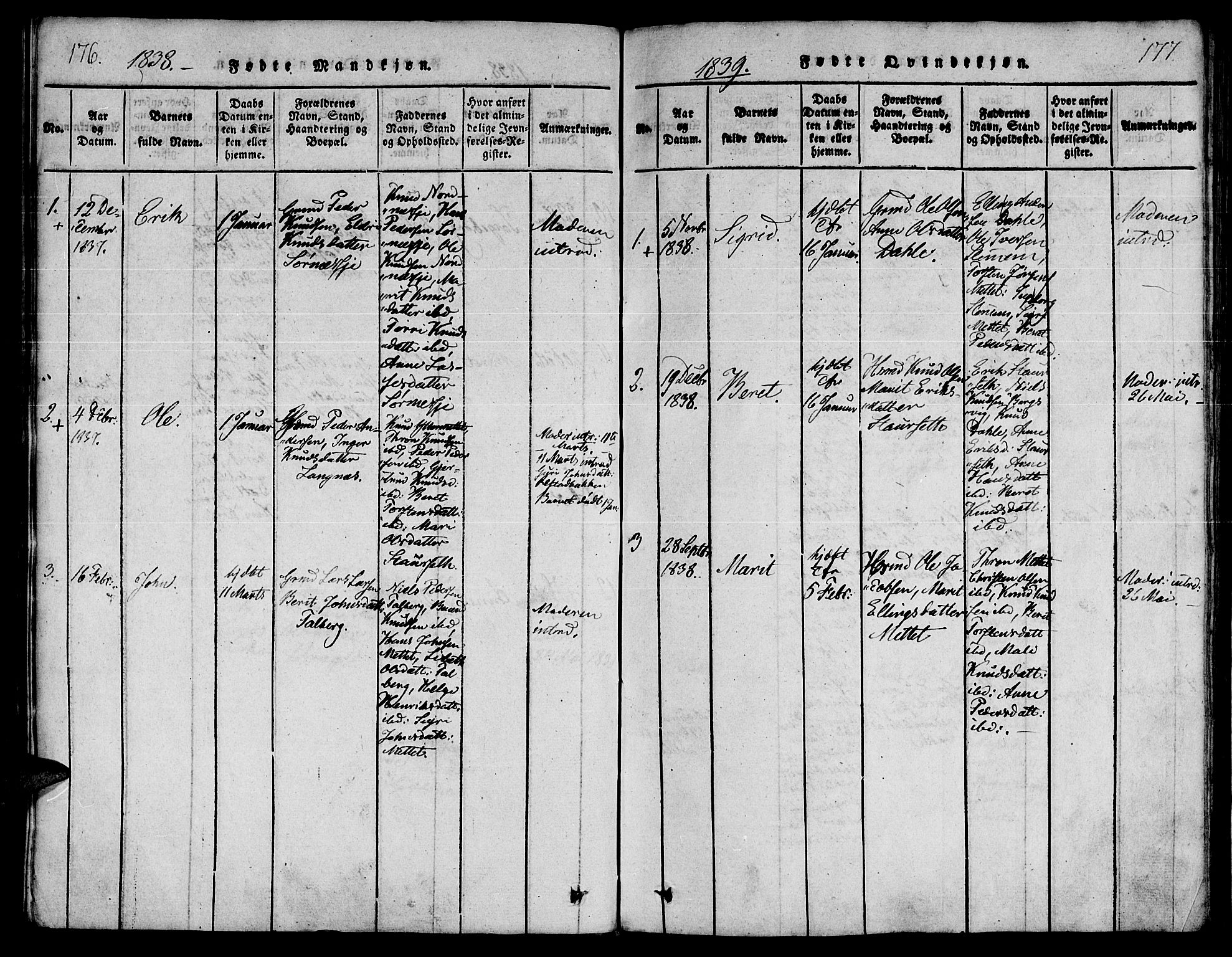 Ministerialprotokoller, klokkerbøker og fødselsregistre - Møre og Romsdal, AV/SAT-A-1454/547/L0602: Ministerialbok nr. 547A04, 1818-1845, s. 176-177