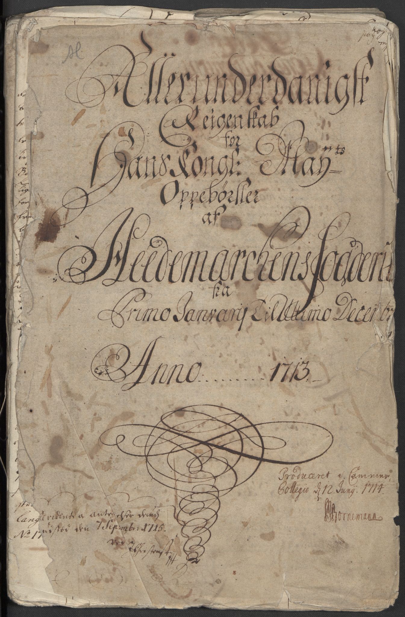 Rentekammeret inntil 1814, Reviderte regnskaper, Fogderegnskap, RA/EA-4092/R16/L1050: Fogderegnskap Hedmark, 1713, s. 3