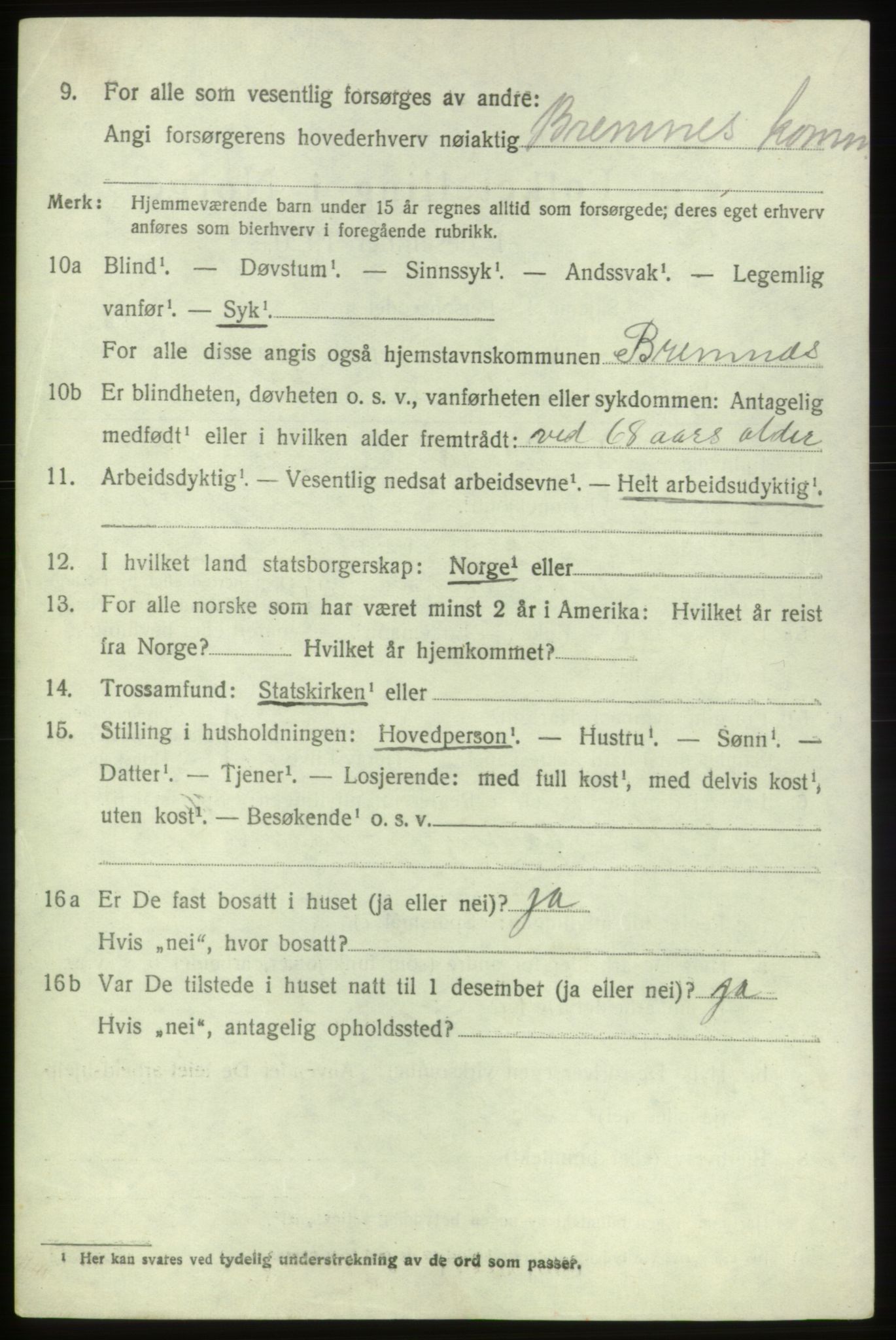 SAB, Folketelling 1920 for 1220 Bremnes herred, 1920, s. 1773