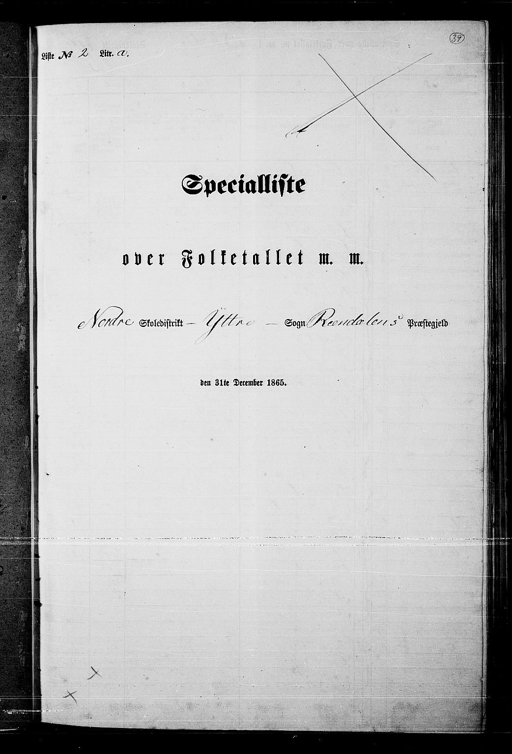RA, Folketelling 1865 for 0432P Rendalen prestegjeld, 1865, s. 35