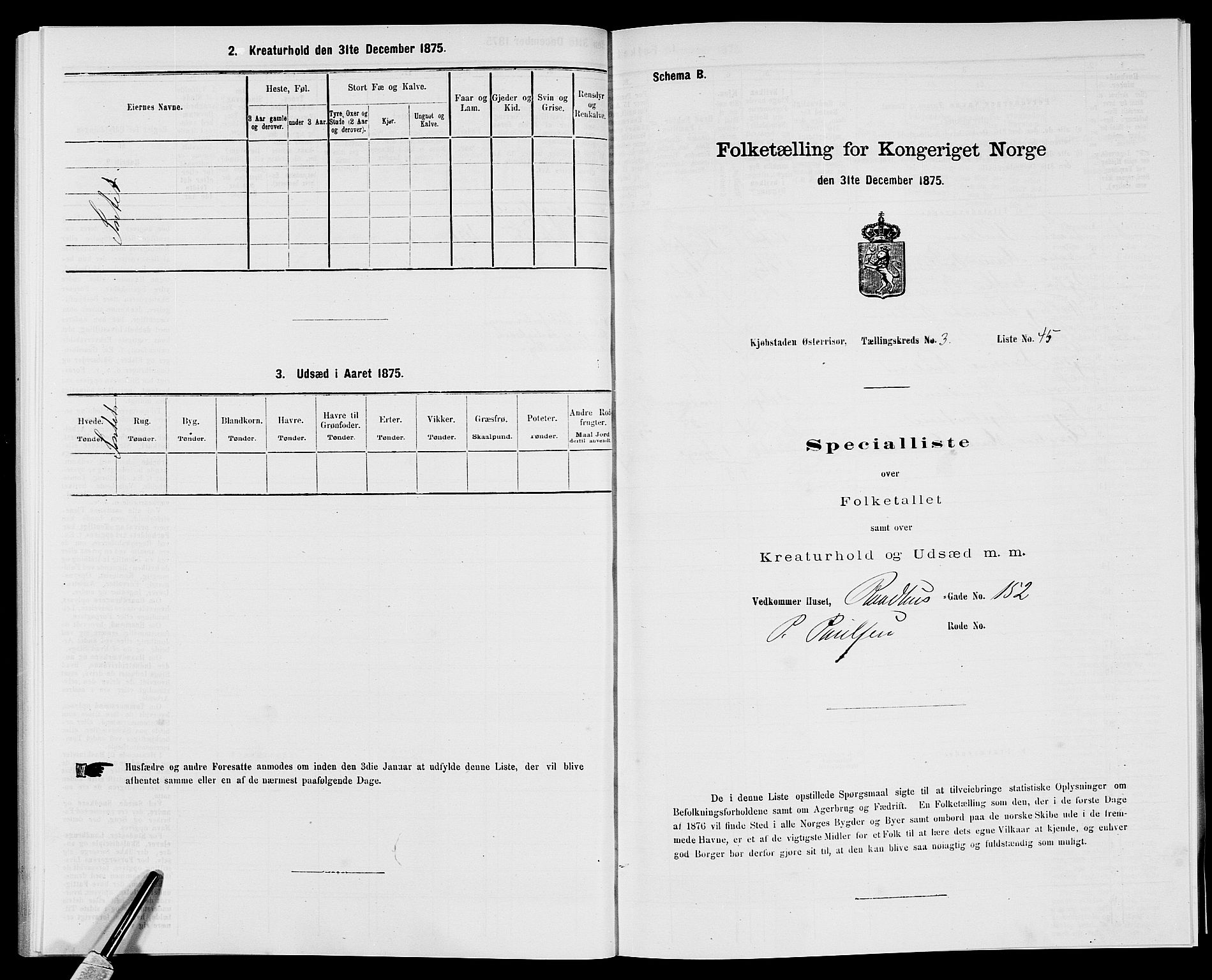 SAK, Folketelling 1875 for 0901B Risør prestegjeld, Risør kjøpstad, 1875, s. 407
