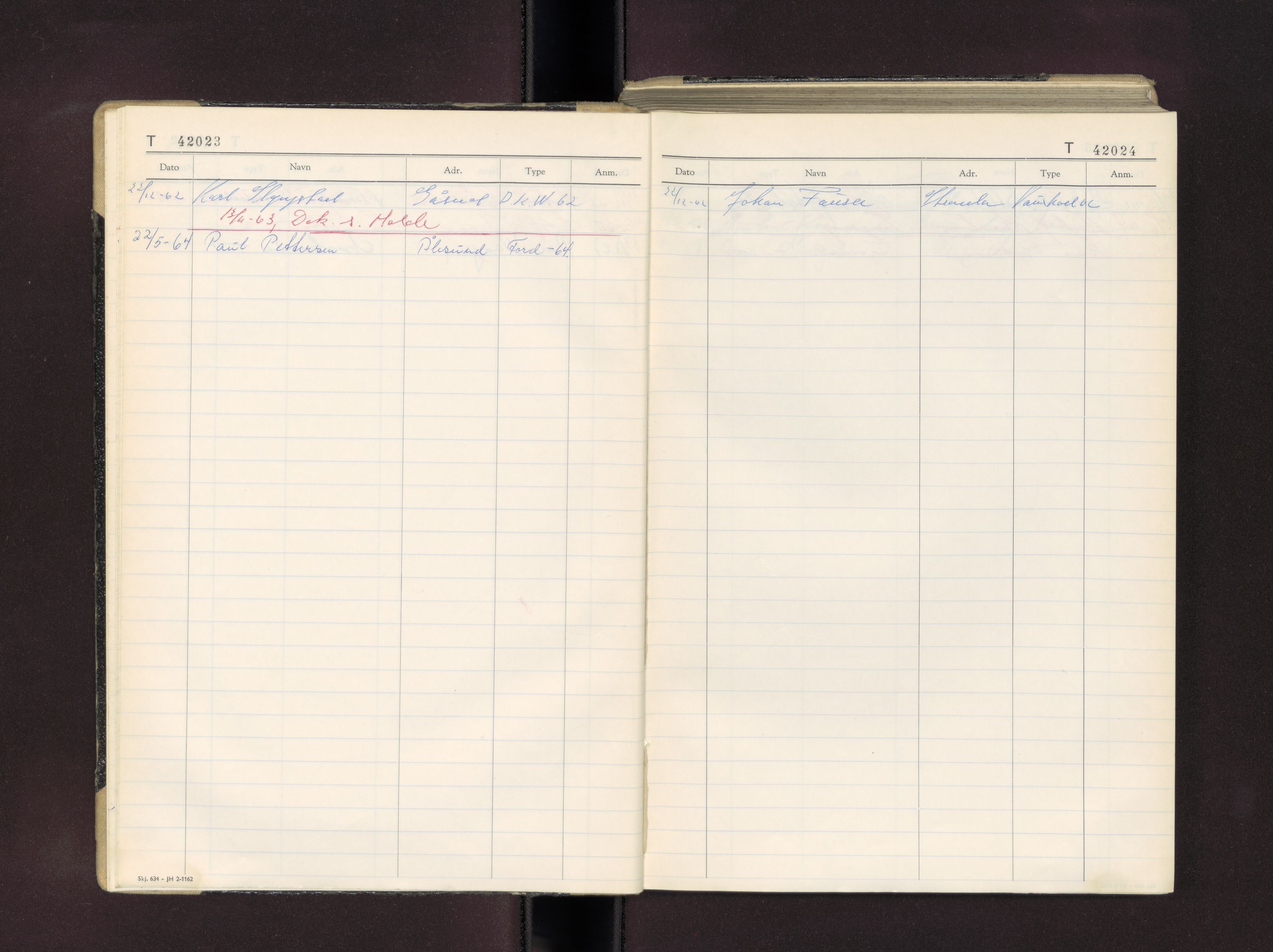 Møre og Romsdal vegkontor - Ålesund trafikkstasjon, AV/SAT-A-4099/F/Fc/L0037: Bilregister; T 42000 - T 42499, 1960-1970
