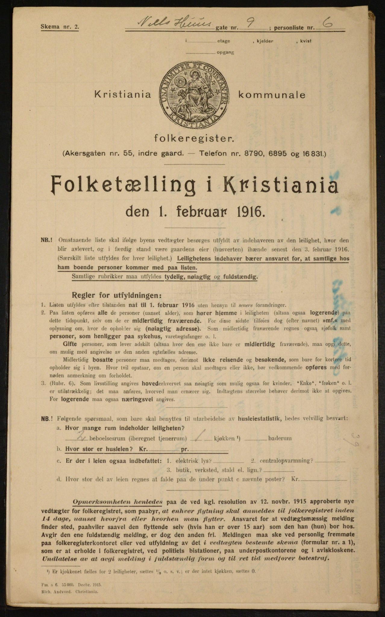 OBA, Kommunal folketelling 1.2.1916 for Kristiania, 1916, s. 72729