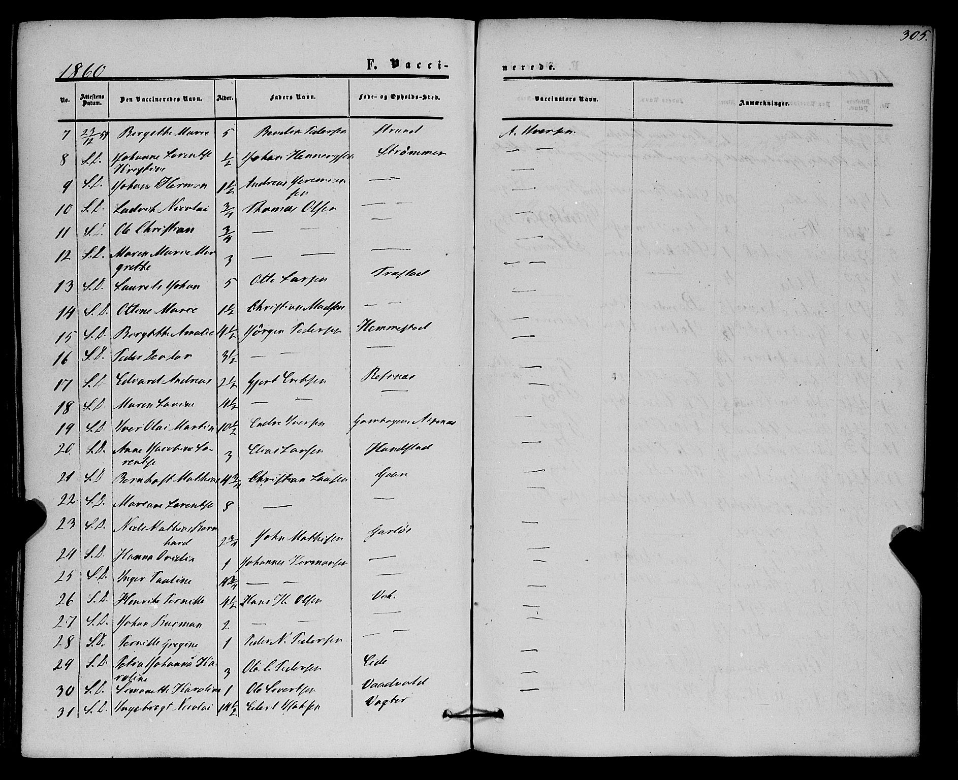 Kvæfjord sokneprestkontor, AV/SATØ-S-1323/G/Ga/Gaa/L0004kirke: Ministerialbok nr. 4, 1857-1877, s. 305