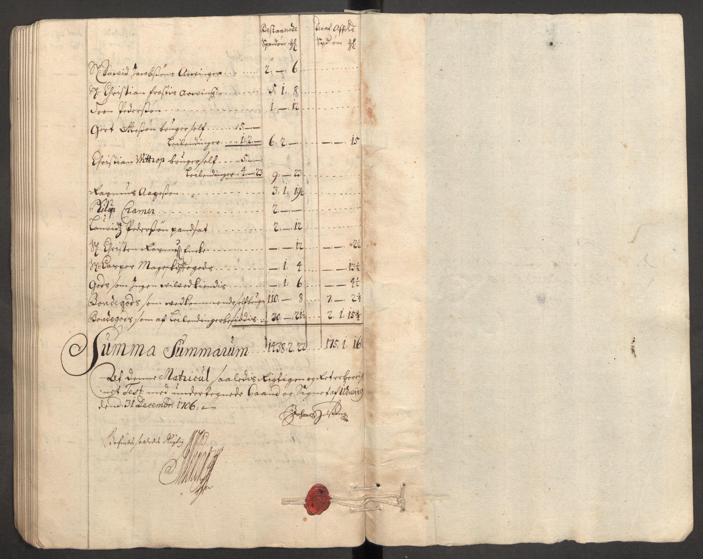 Rentekammeret inntil 1814, Reviderte regnskaper, Fogderegnskap, RA/EA-4092/R63/L4315: Fogderegnskap Inderøy, 1706-1707, s. 119