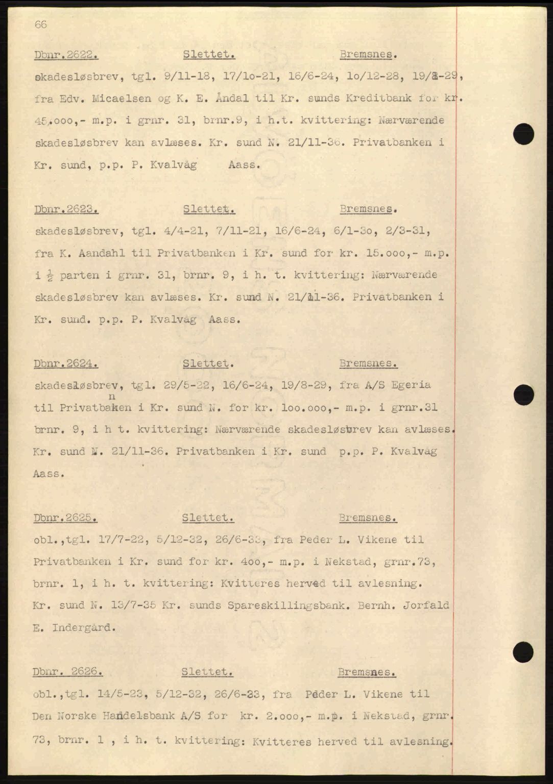 Nordmøre sorenskriveri, SAT/A-4132/1/2/2Ca: Pantebok nr. C80, 1936-1939, Dagboknr: 2622/1936