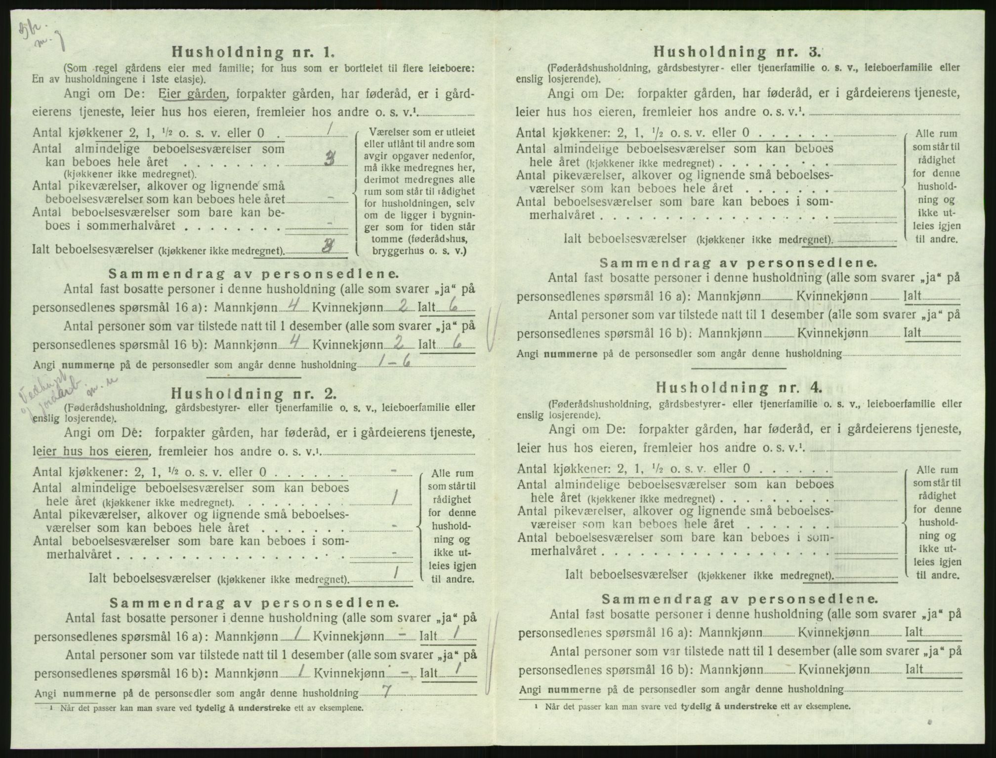 SAK, Folketelling 1920 for 0936 Hornnes herred, 1920, s. 462