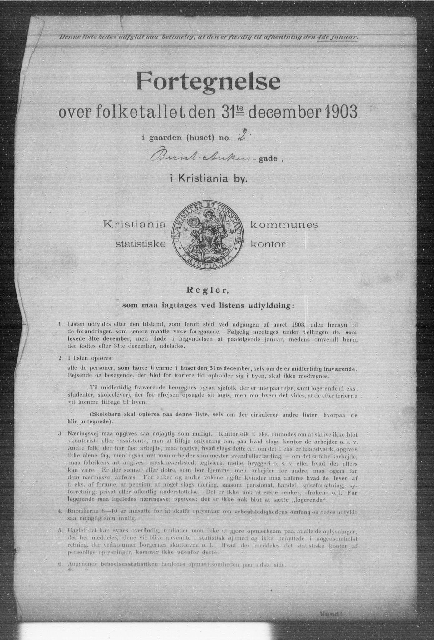 OBA, Kommunal folketelling 31.12.1903 for Kristiania kjøpstad, 1903, s. 1032