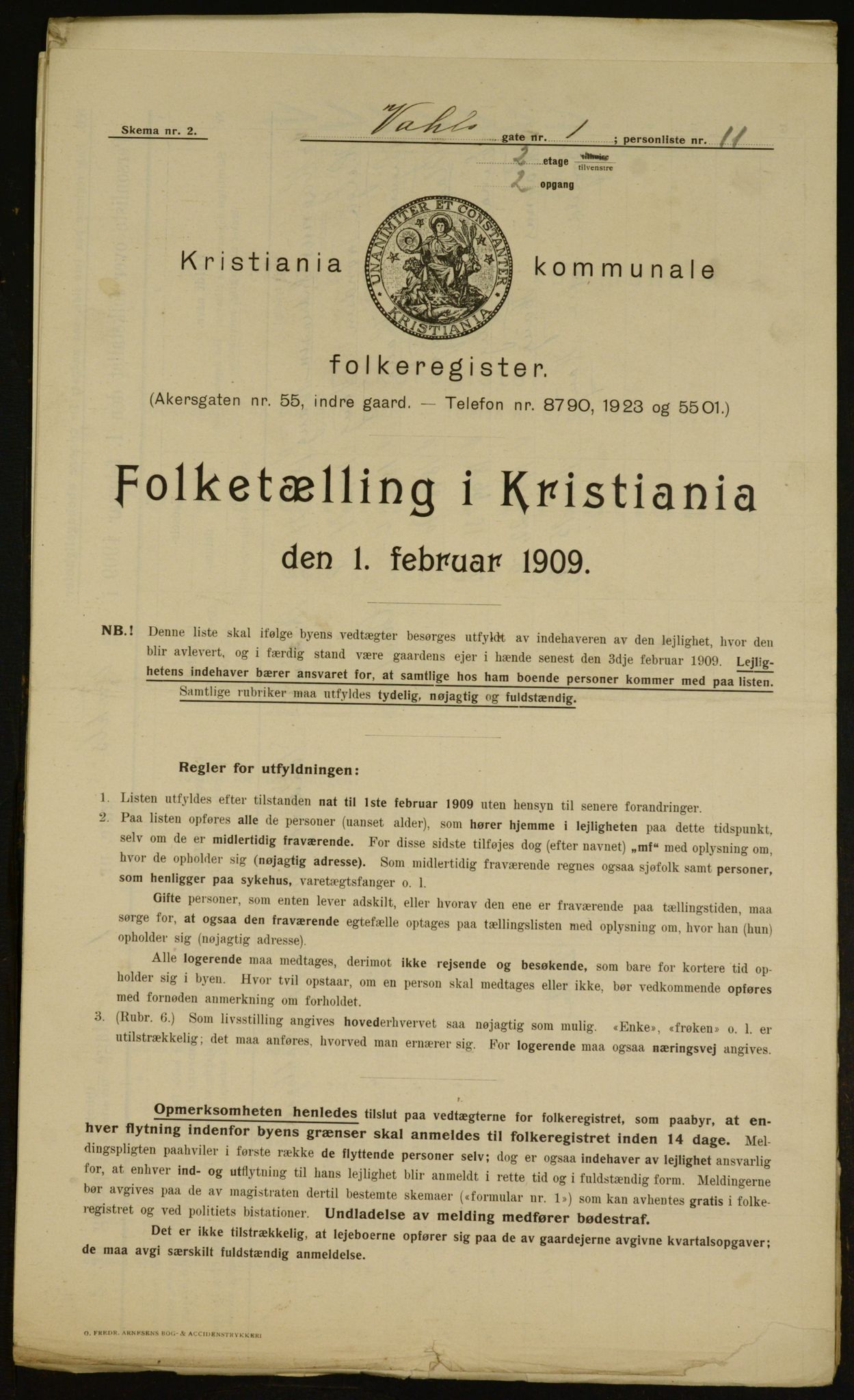 OBA, Kommunal folketelling 1.2.1909 for Kristiania kjøpstad, 1909, s. 110148