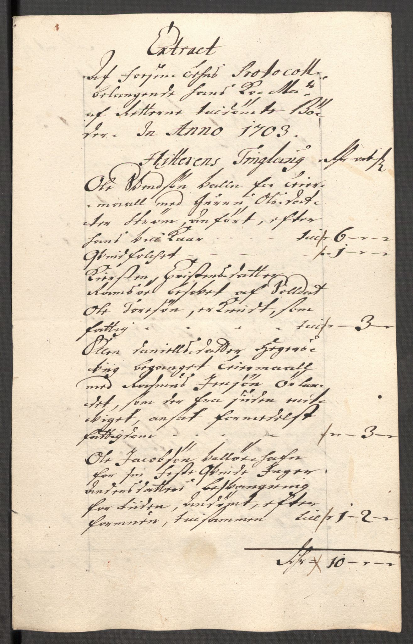 Rentekammeret inntil 1814, Reviderte regnskaper, Fogderegnskap, RA/EA-4092/R57/L3855: Fogderegnskap Fosen, 1702-1703, s. 239