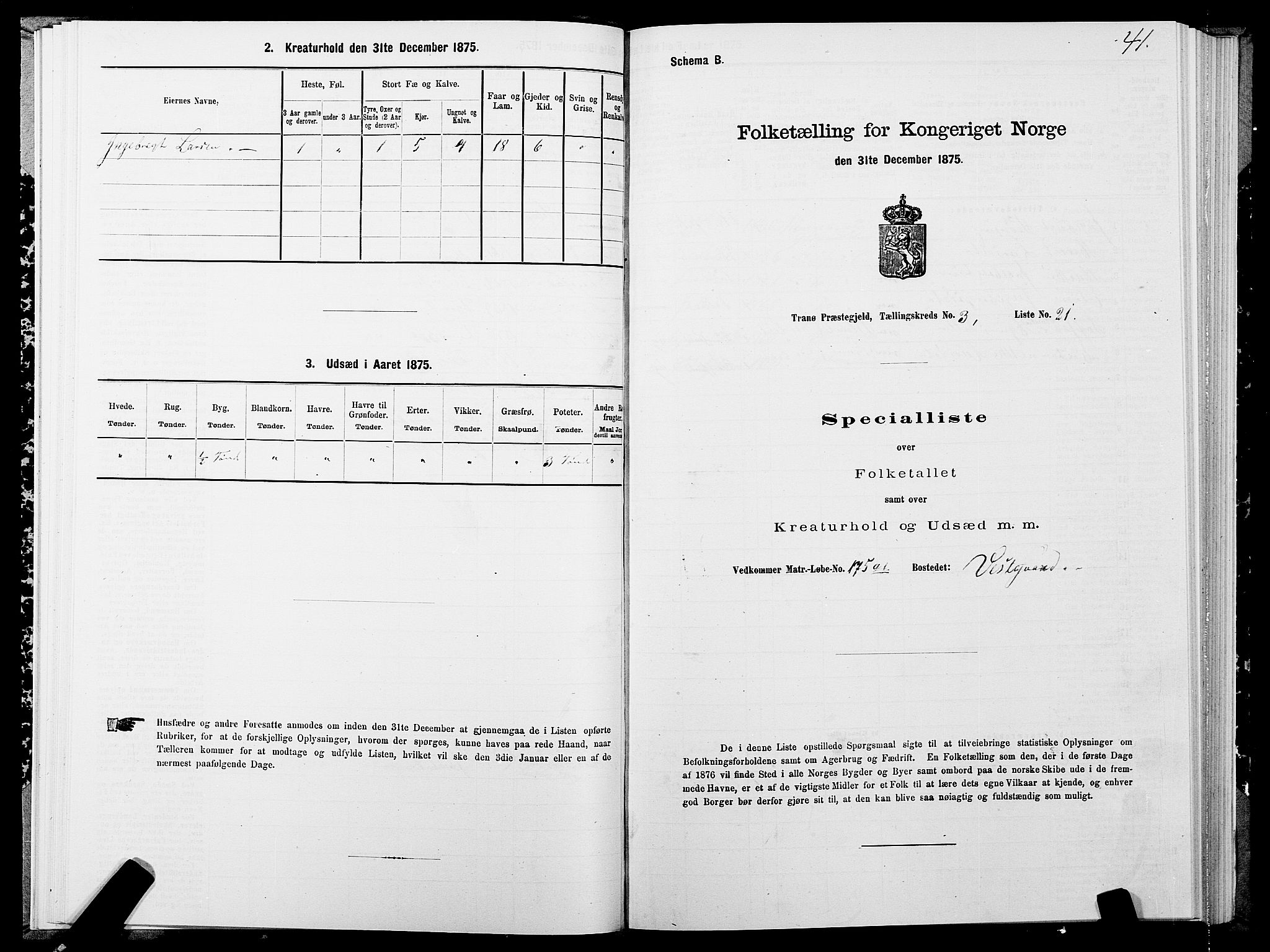 SATØ, Folketelling 1875 for 1927P Tranøy prestegjeld, 1875, s. 2041