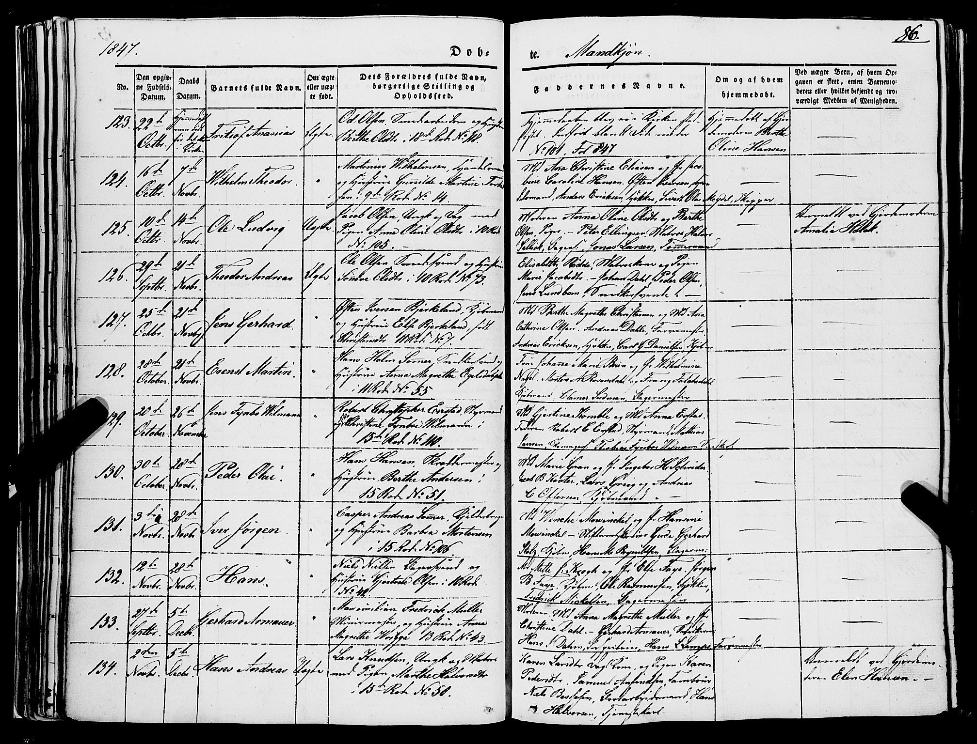 Domkirken sokneprestembete, AV/SAB-A-74801/H/Haa/L0019: Ministerialbok nr. B 2, 1841-1851, s. 86