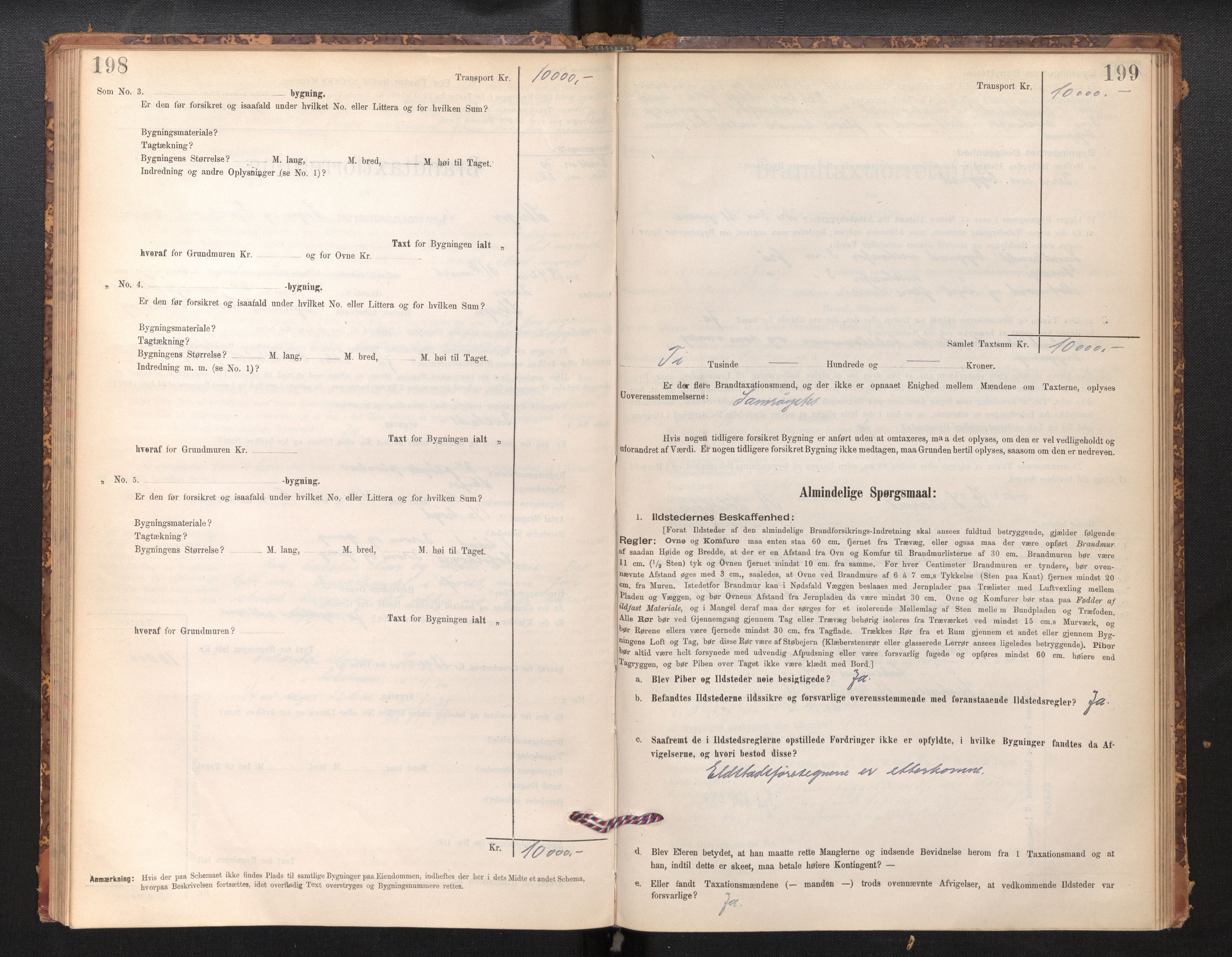 Lensmannen i Stryn og Innvik, AV/SAB-A-30201/0012/L0002: Branntakstprotokoll, skjematakst, 1894-1942, s. 198-199