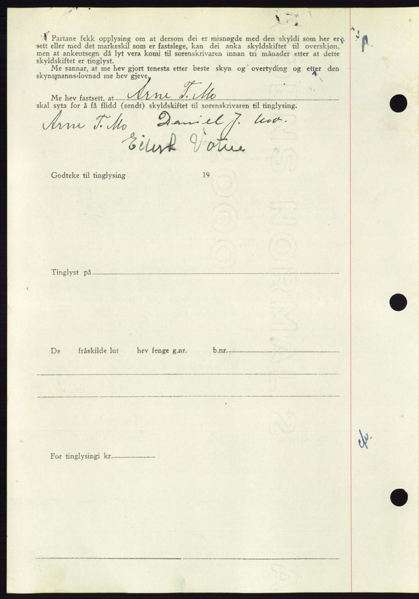 Søre Sunnmøre sorenskriveri, AV/SAT-A-4122/1/2/2C/L0084: Pantebok nr. 10A, 1949-1949, Dagboknr: 693/1949