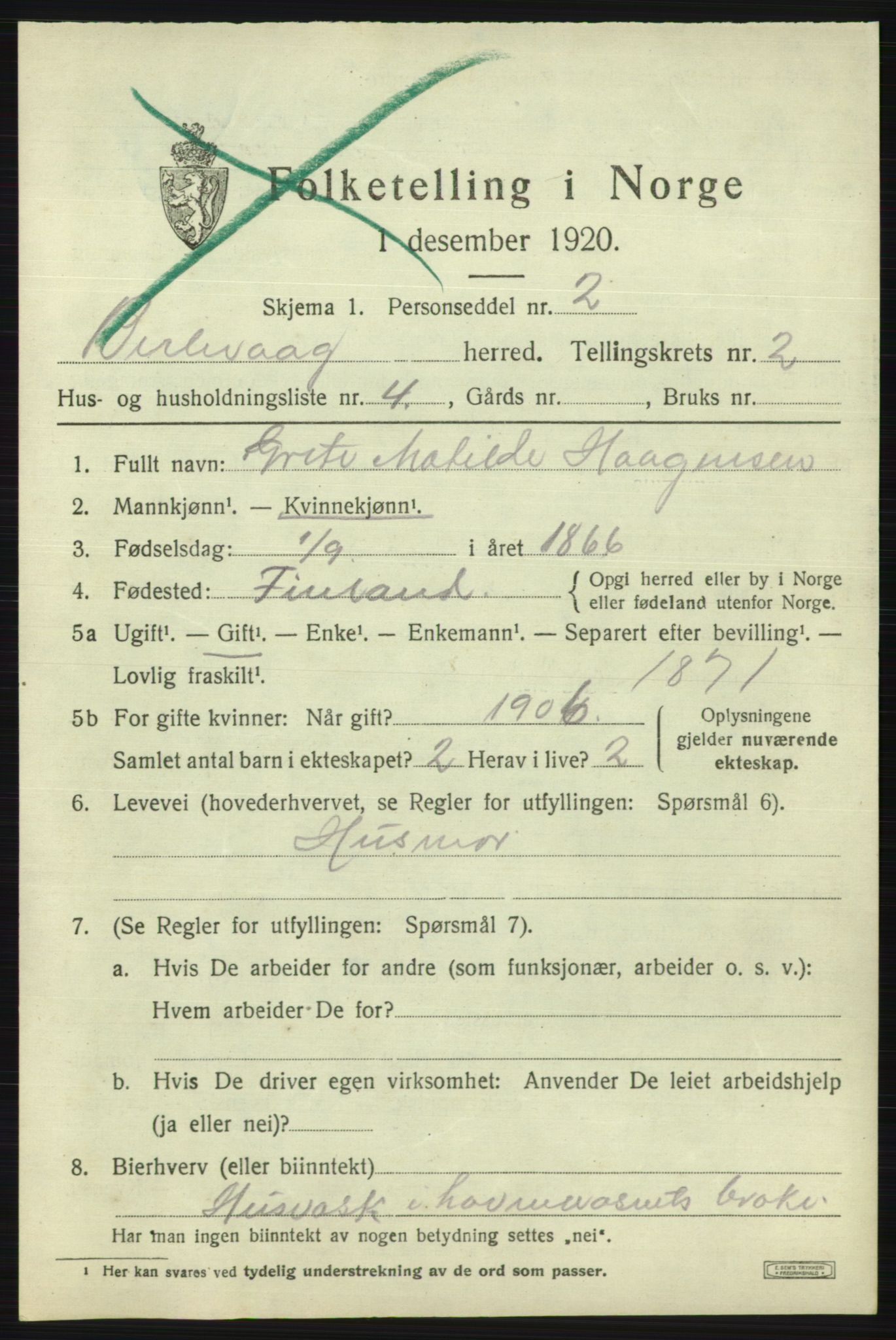 SATØ, Folketelling 1920 for 2024 Berlevåg herred, 1920, s. 619