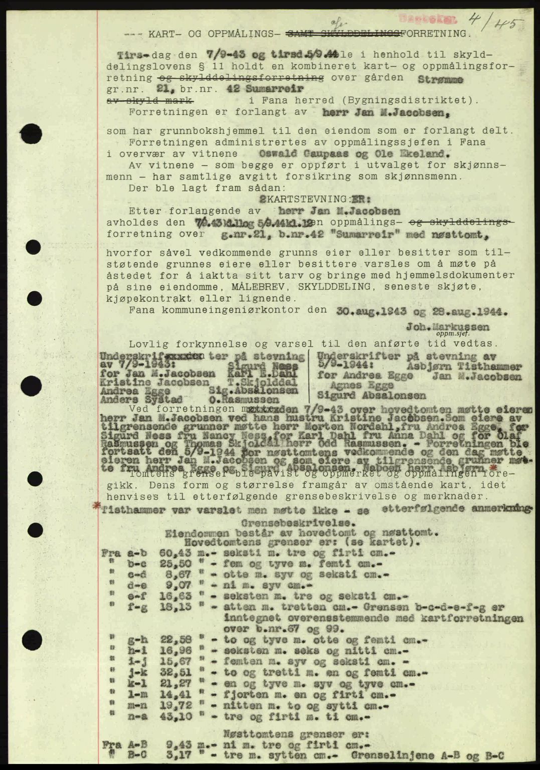 Midhordland sorenskriveri, SAB/A-3001/1/G/Gb/Gbj/L0019: Pantebok nr. A37-38, 1944-1945, Dagboknr: 4/1945