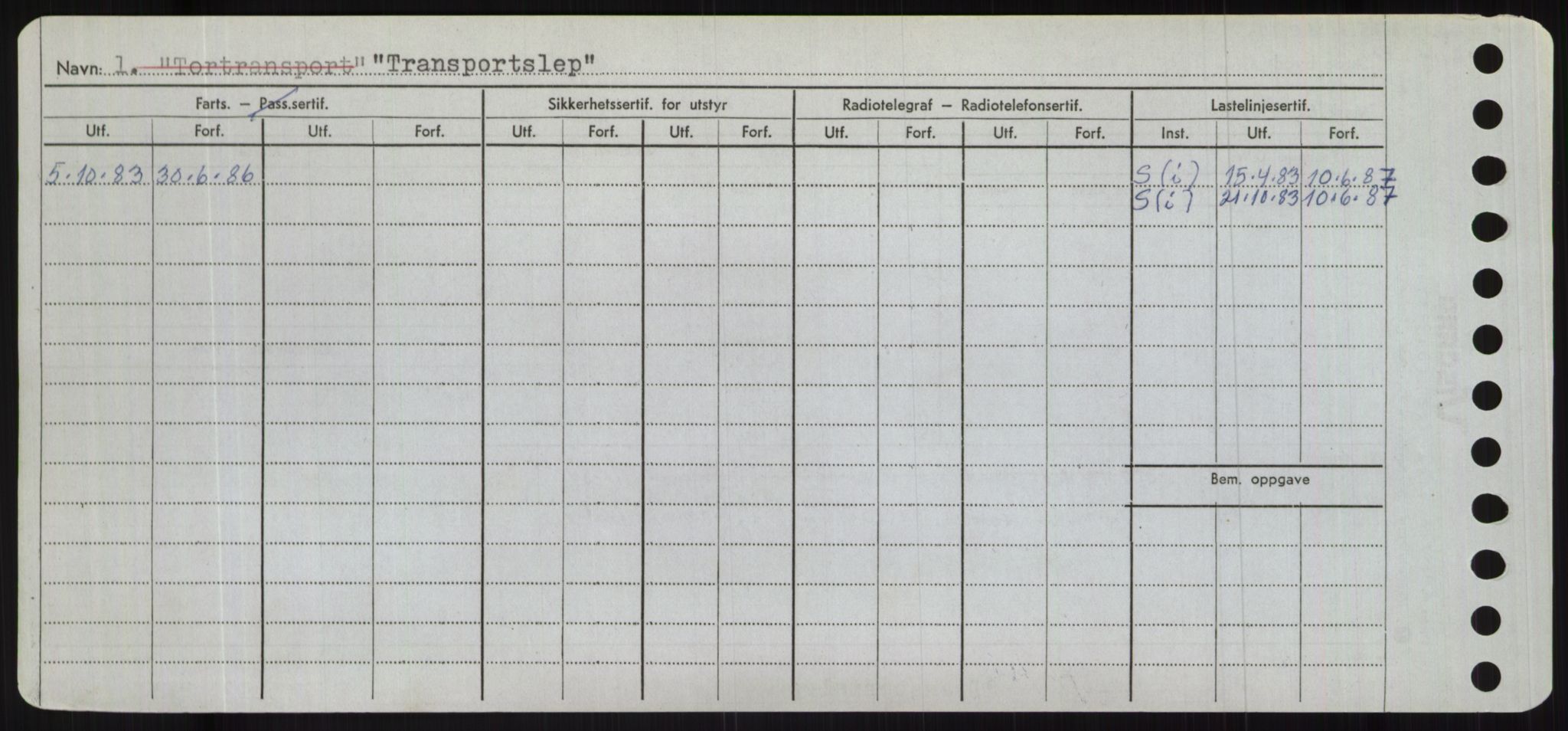 Sjøfartsdirektoratet med forløpere, Skipsmålingen, RA/S-1627/H/Hc/L0001: Lektere, A-Y, s. 552