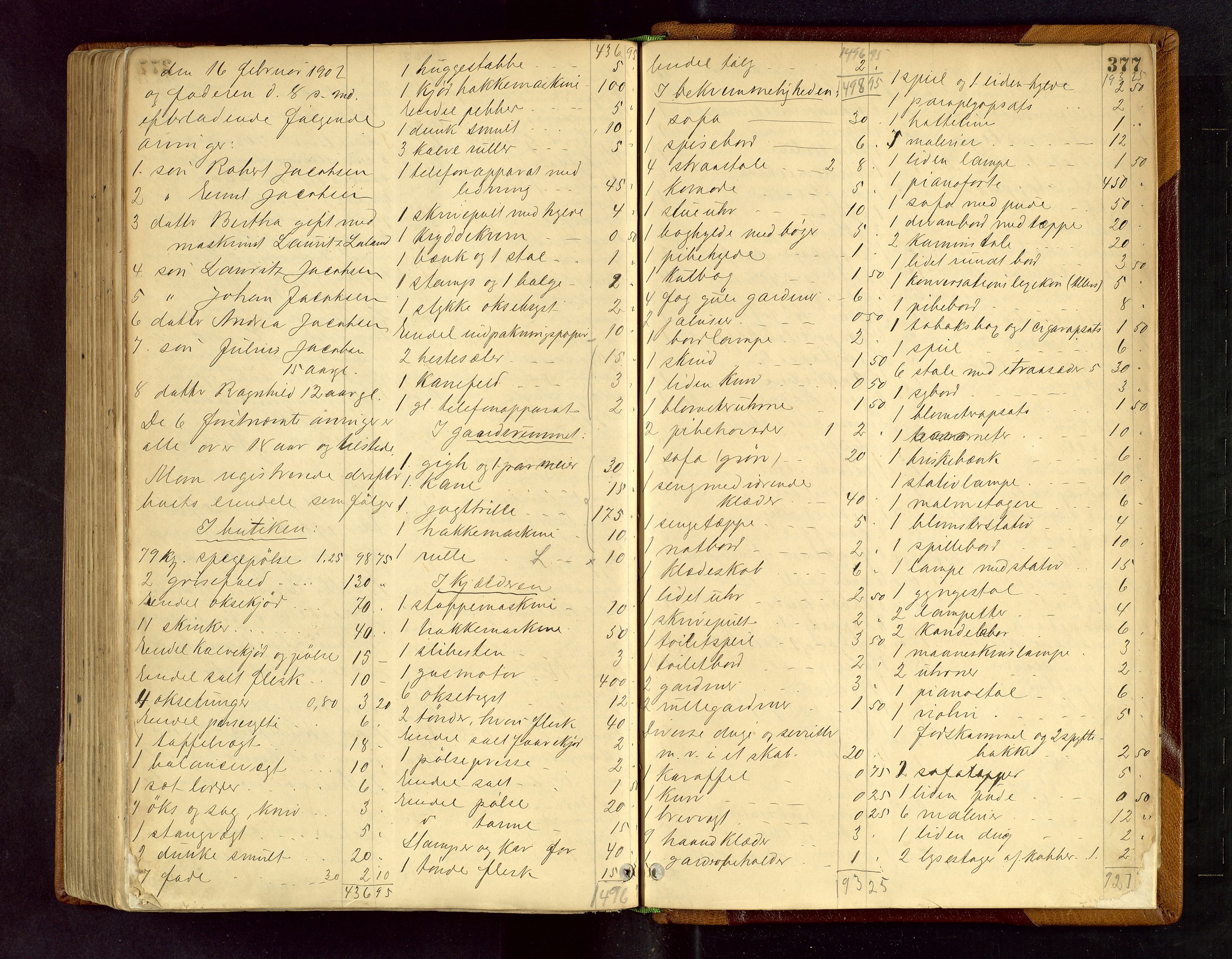 Stavanger skifteforvalter, AV/SAST-A-101412/001/5/53/533BA/L0001: Registreringsprotokoll, 1882-1902, s. 377