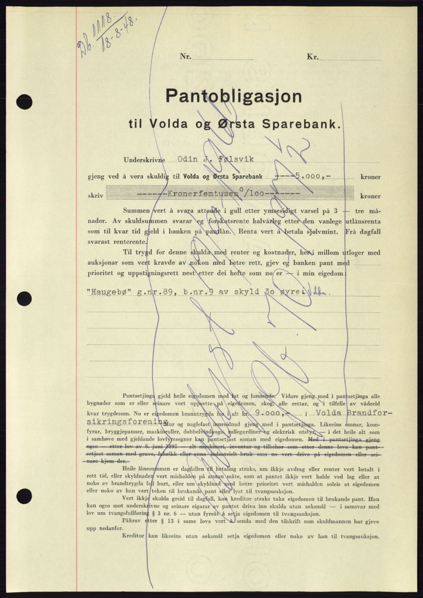 Søre Sunnmøre sorenskriveri, AV/SAT-A-4122/1/2/2C/L0116: Pantebok nr. 4B, 1948-1949, Dagboknr: 1118/1948