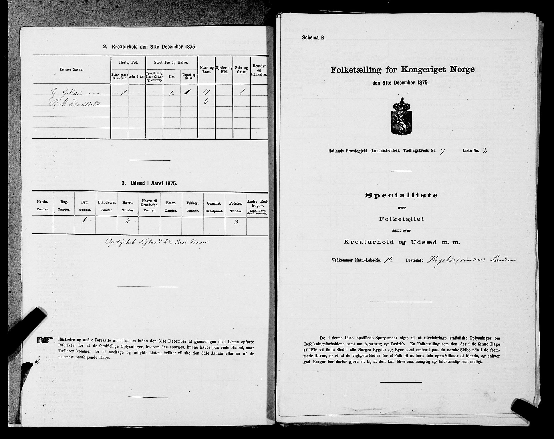 SAST, Folketelling 1875 for 1123L Høyland prestegjeld, Høyland sokn, 1875, s. 965