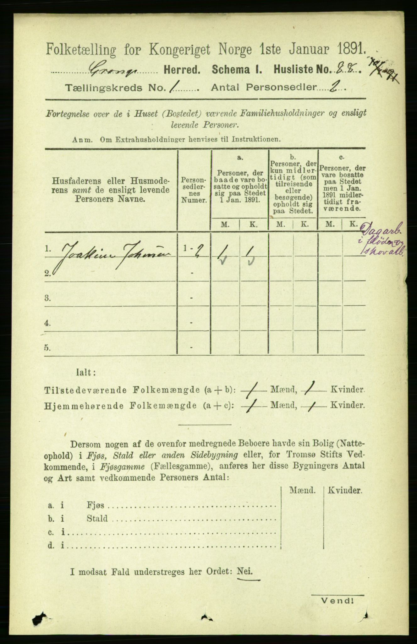 RA, Folketelling 1891 for 1742 Grong herred, 1891, s. 117