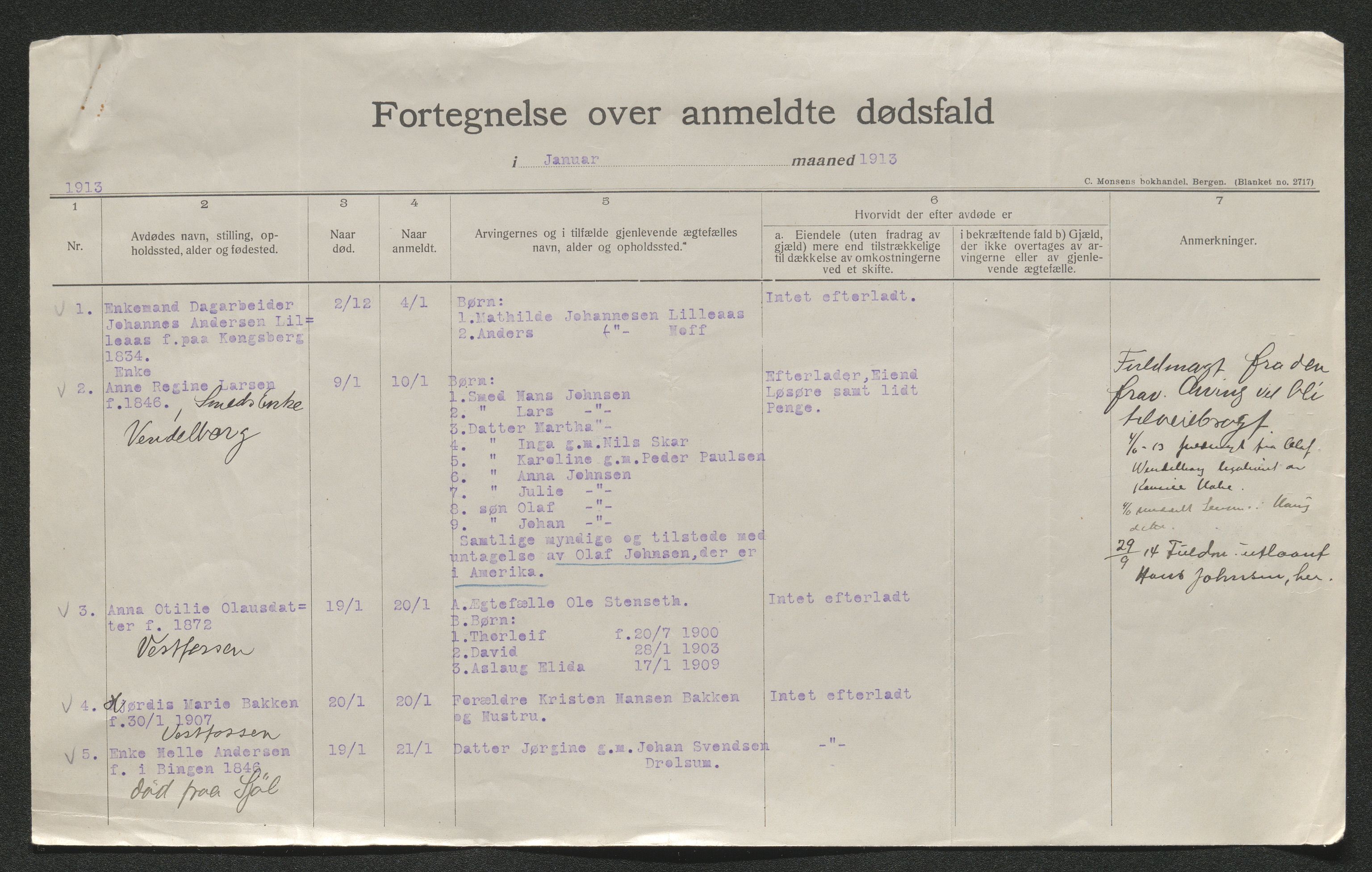 Eiker, Modum og Sigdal sorenskriveri, AV/SAKO-A-123/H/Ha/Hab/L0036: Dødsfallsmeldinger, 1913, s. 538