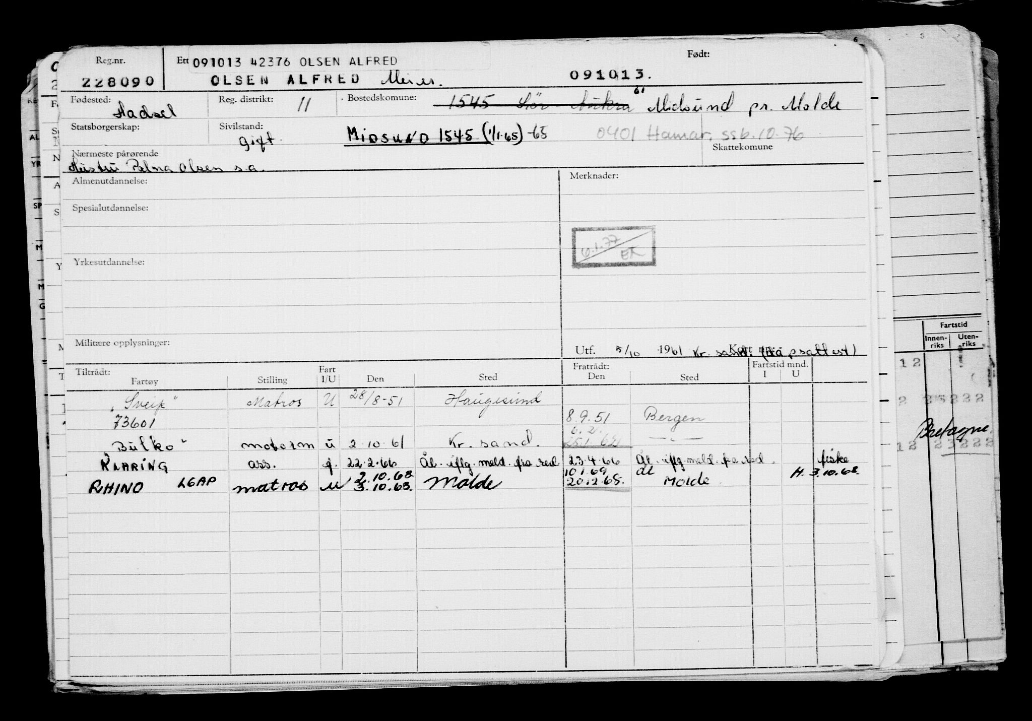 Direktoratet for sjømenn, AV/RA-S-3545/G/Gb/L0115: Hovedkort, 1913, s. 680