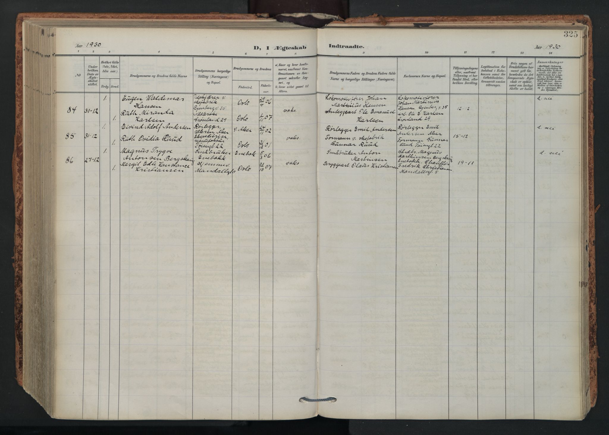 Grønland prestekontor Kirkebøker, SAO/A-10848/F/Fa/L0017: Ministerialbok nr. 17, 1906-1934, s. 325