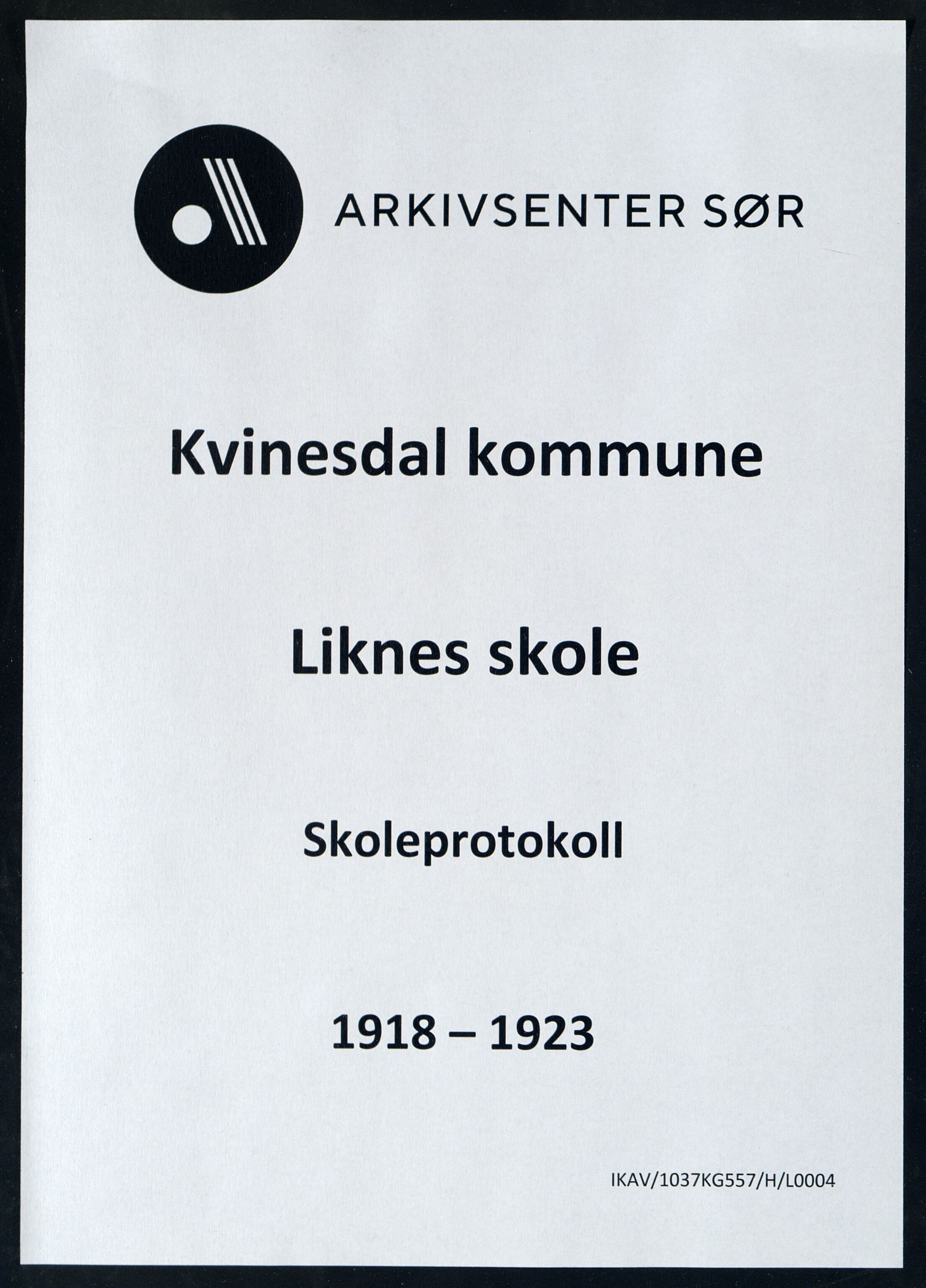 Kvinesdal kommune - Liknes Skole, ARKSOR/1037KG557/H/L0004: Skoleprotokoll, 1918-1923