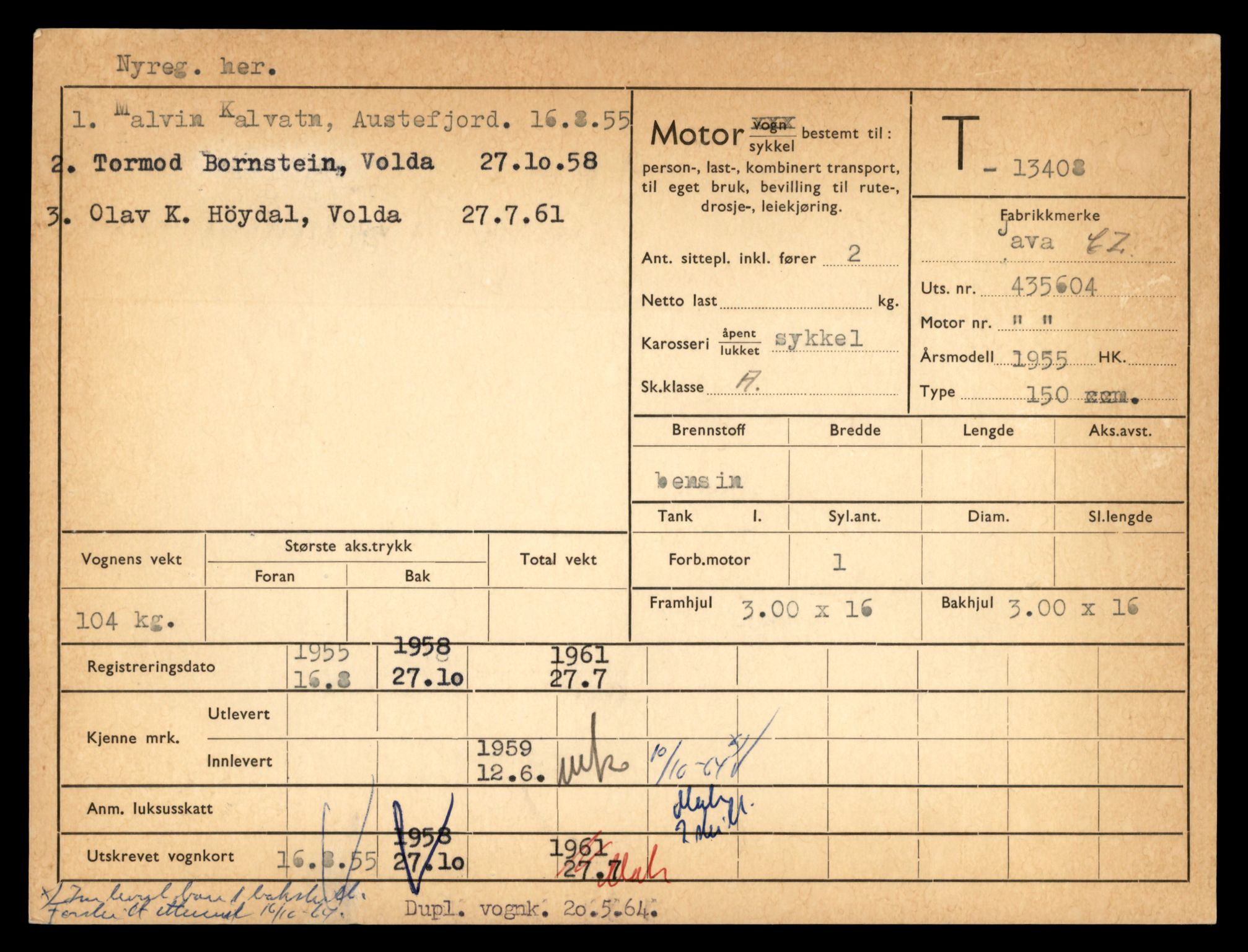 Møre og Romsdal vegkontor - Ålesund trafikkstasjon, AV/SAT-A-4099/F/Fe/L0039: Registreringskort for kjøretøy T 13361 - T 13530, 1927-1998, s. 805