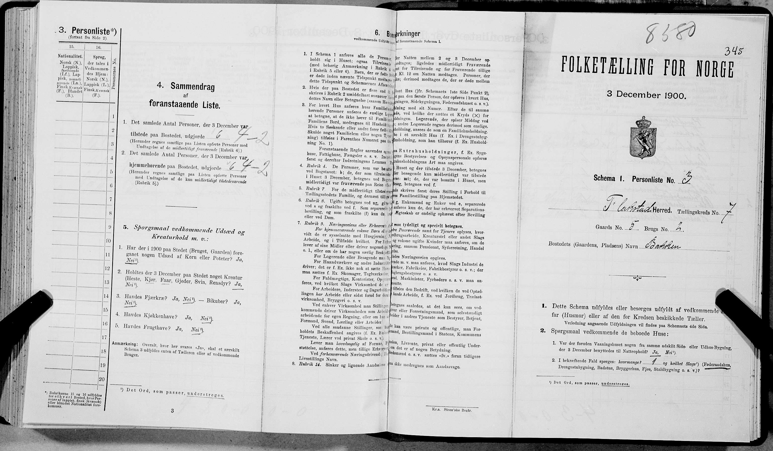SAT, Folketelling 1900 for 1859 Flakstad herred, 1900, s. 835