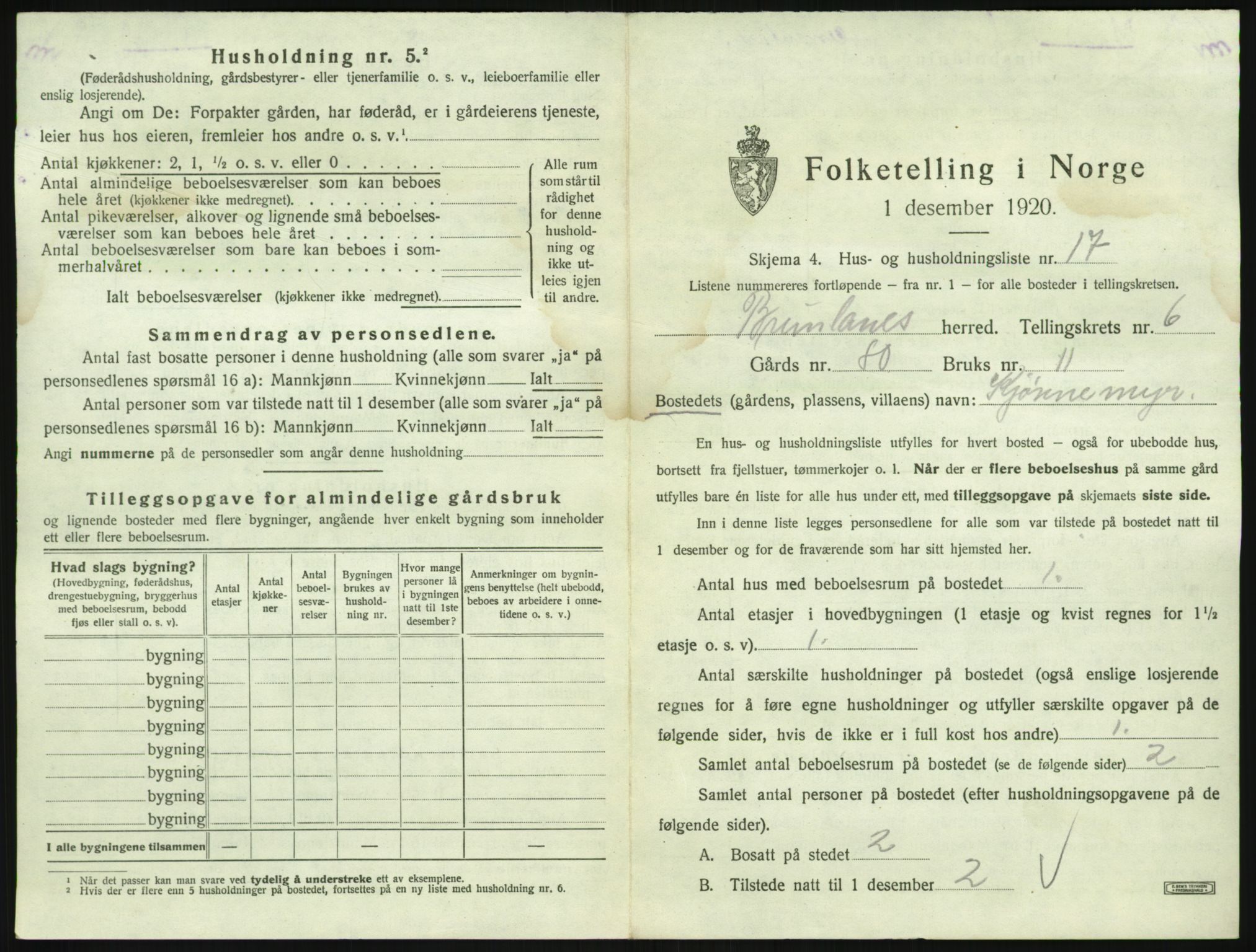 SAKO, Folketelling 1920 for 0726 Brunlanes herred, 1920, s. 897