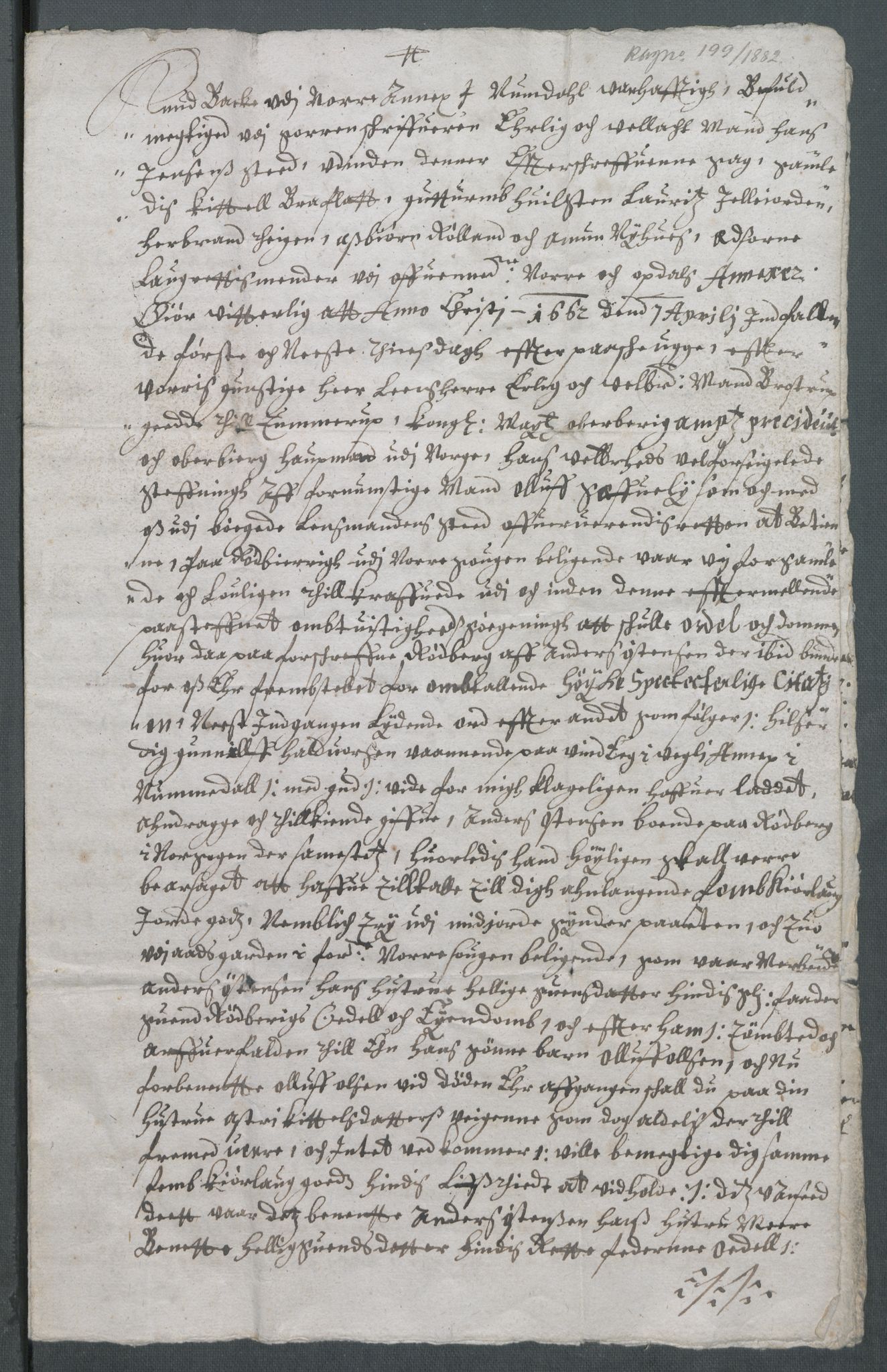 Riksarkivets diplomsamling, AV/RA-EA-5965/F02/L0169: Dokumenter, 1661-1663, s. 98