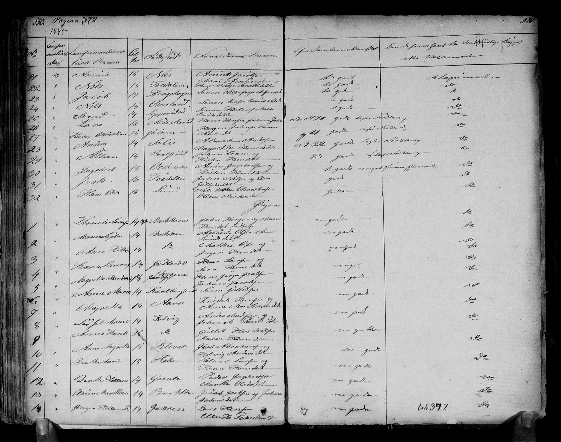 Brunlanes kirkebøker, SAKO/A-342/F/Fa/L0003: Ministerialbok nr. I 3, 1834-1845, s. 580-581