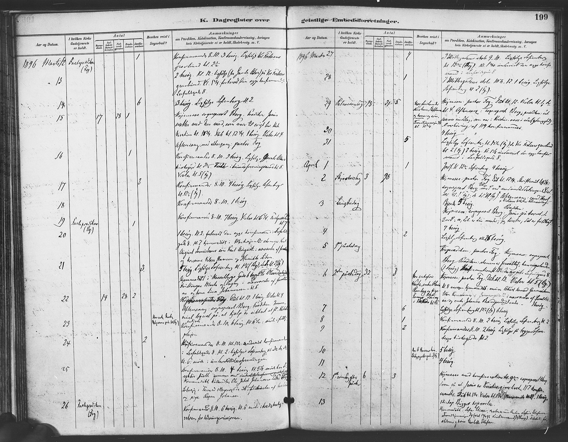 Paulus prestekontor Kirkebøker, AV/SAO-A-10871/F/Fa/L0009: Ministerialbok nr. 9, 1891-1901, s. 199