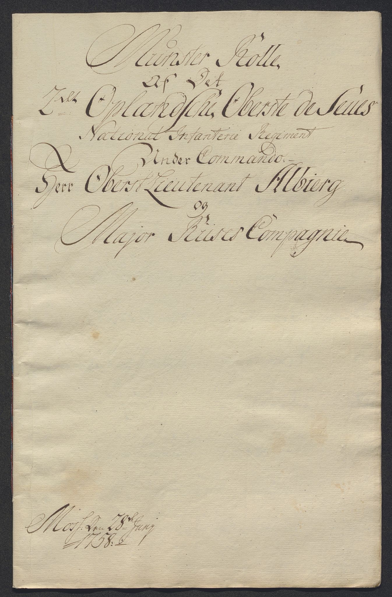 Kommanderende general (KG I) med Det norske krigsdirektorium, AV/RA-EA-5419/E/Ec/L0021: Ruller over nedkommanderte mannskap, 1758-1762, s. 292