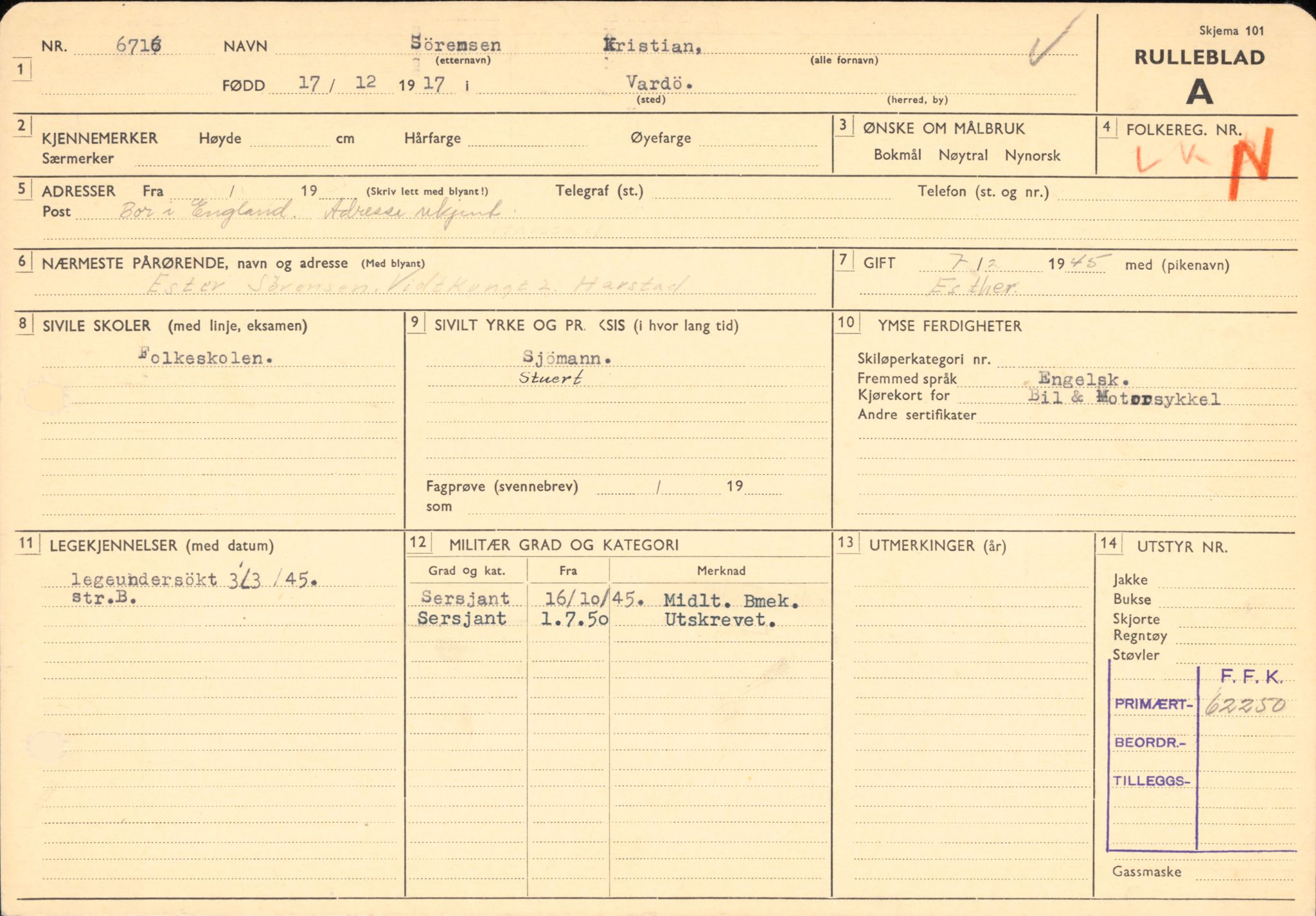 Forsvaret, Forsvarets overkommando/Luftforsvarsstaben, AV/RA-RAFA-4079/P/Pa/L0052: Personellpapirer, 1917, s. 211