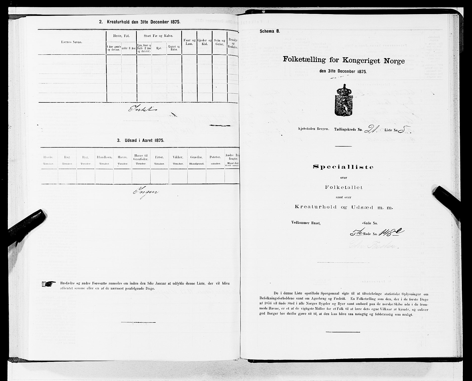 SAB, Folketelling 1875 for 1301 Bergen kjøpstad, 1875, s. 1073