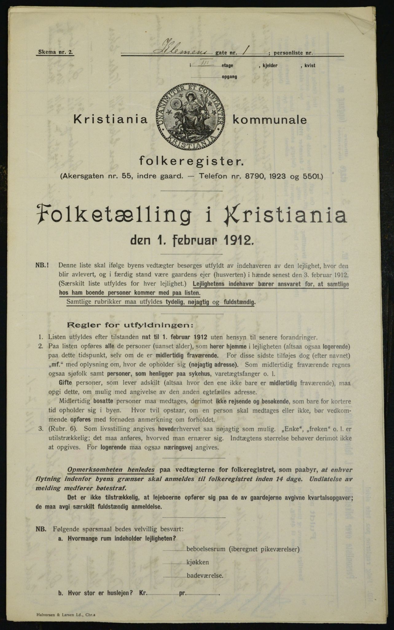 OBA, Kommunal folketelling 1.2.1912 for Kristiania, 1912, s. 12676