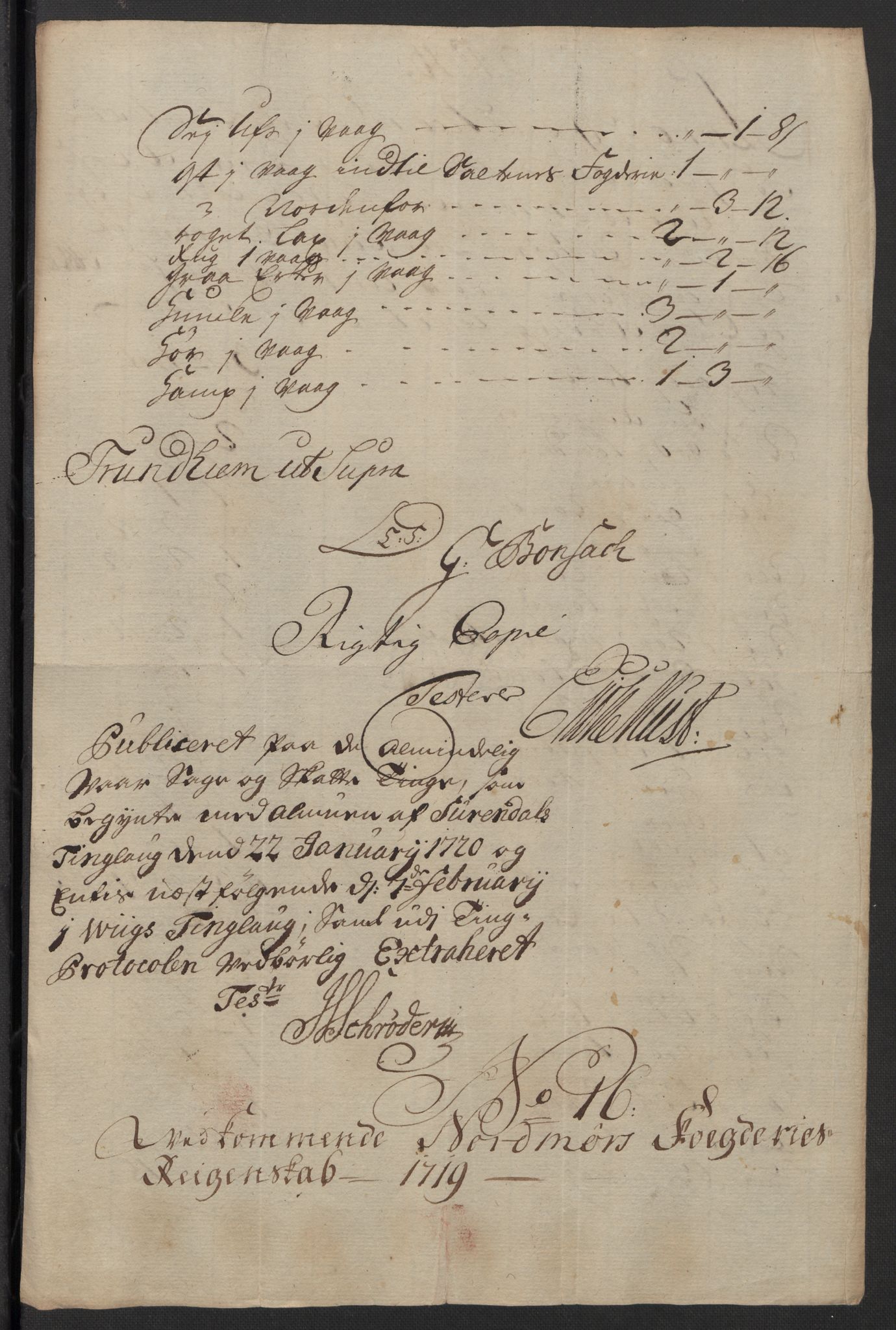 Rentekammeret inntil 1814, Reviderte regnskaper, Fogderegnskap, RA/EA-4092/R56/L3752: Fogderegnskap Nordmøre, 1719, s. 170