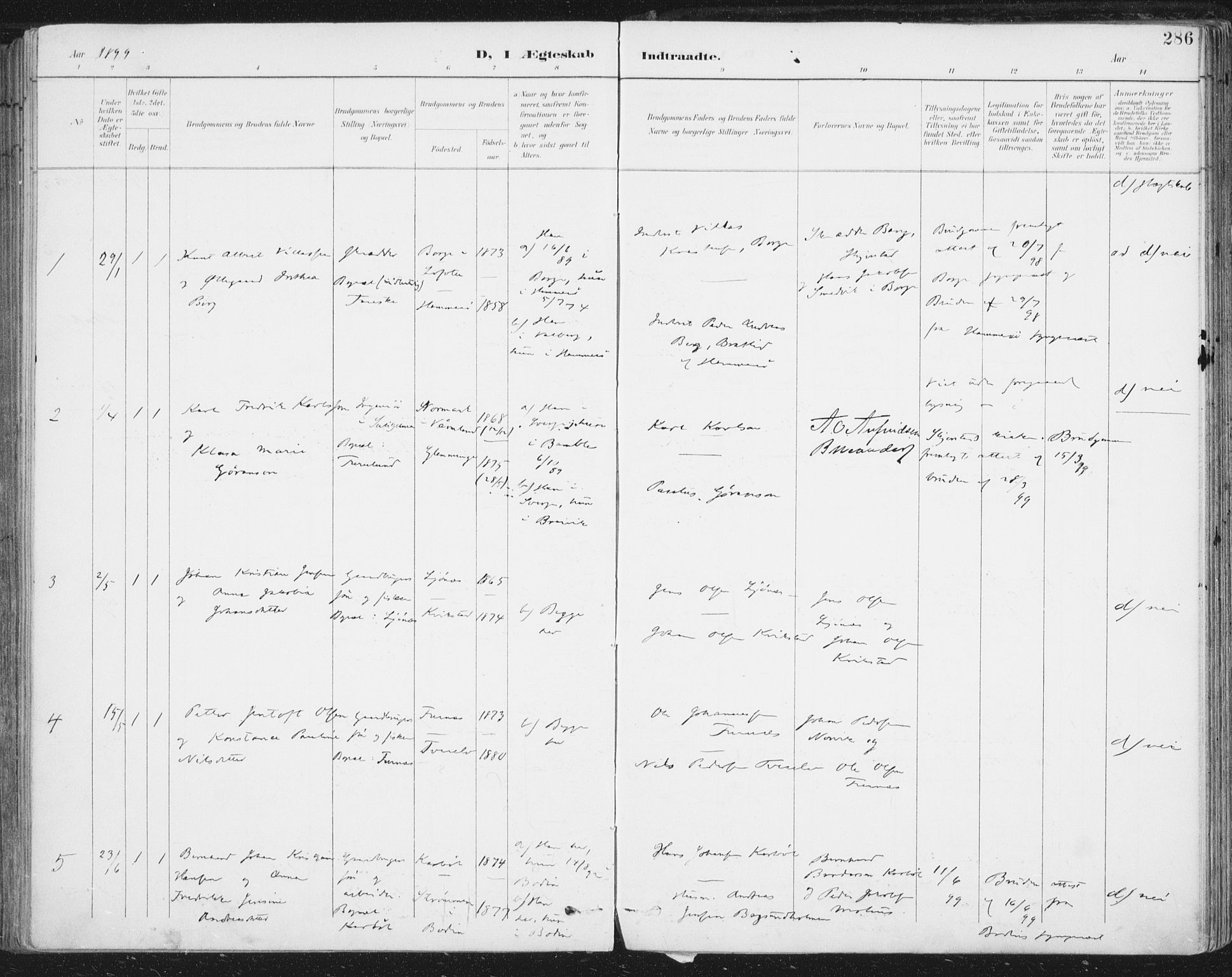 Ministerialprotokoller, klokkerbøker og fødselsregistre - Nordland, SAT/A-1459/852/L0741: Ministerialbok nr. 852A11, 1894-1917, s. 286