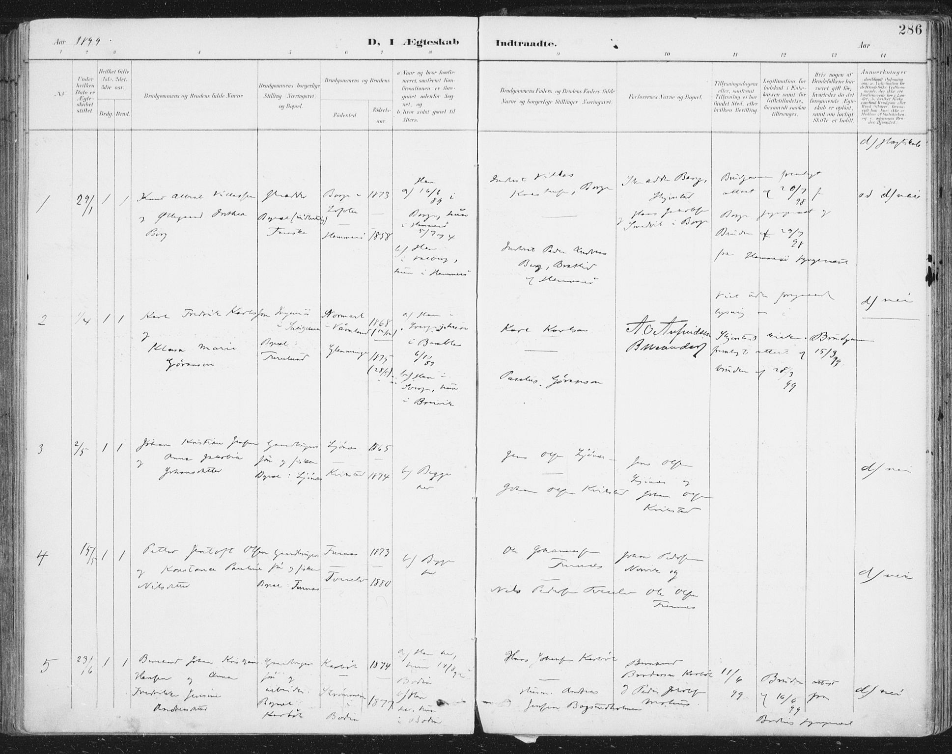 Ministerialprotokoller, klokkerbøker og fødselsregistre - Nordland, AV/SAT-A-1459/852/L0741: Ministerialbok nr. 852A11, 1894-1917, s. 286