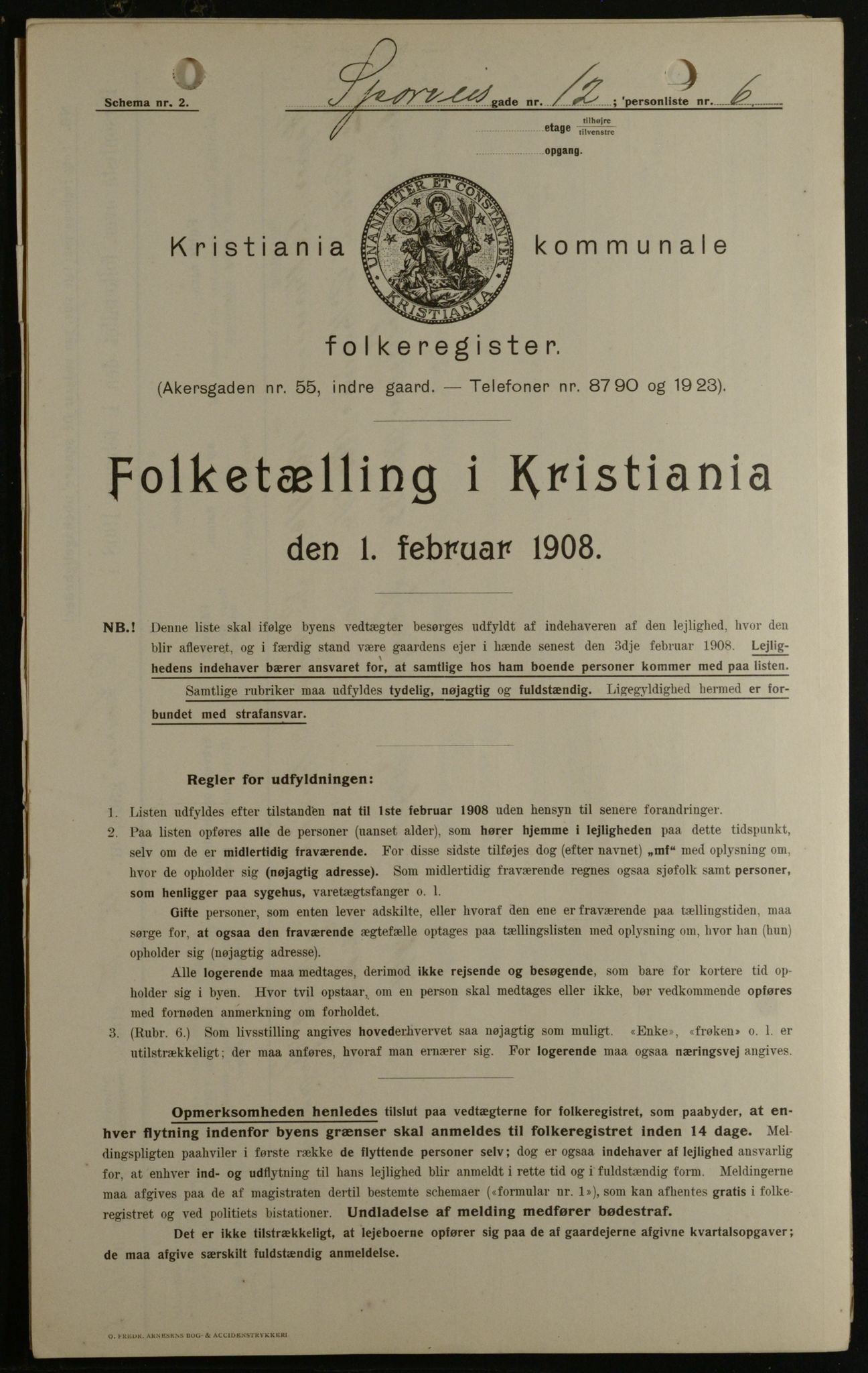 OBA, Kommunal folketelling 1.2.1908 for Kristiania kjøpstad, 1908, s. 90425