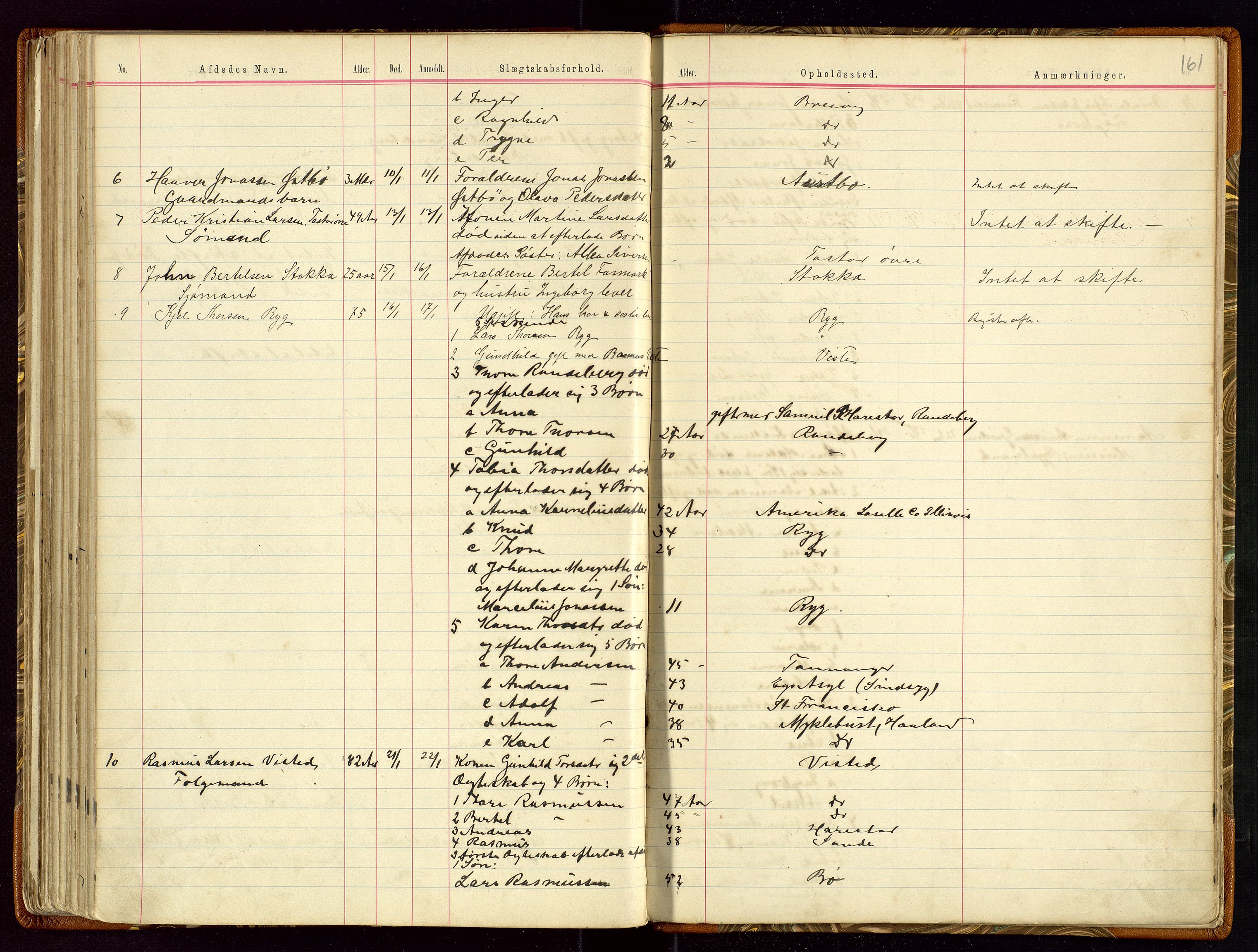 Hetland lensmannskontor, AV/SAST-A-100101/Gga/L0001: Dødsfallprotokoll, 1883-1910, s. 161