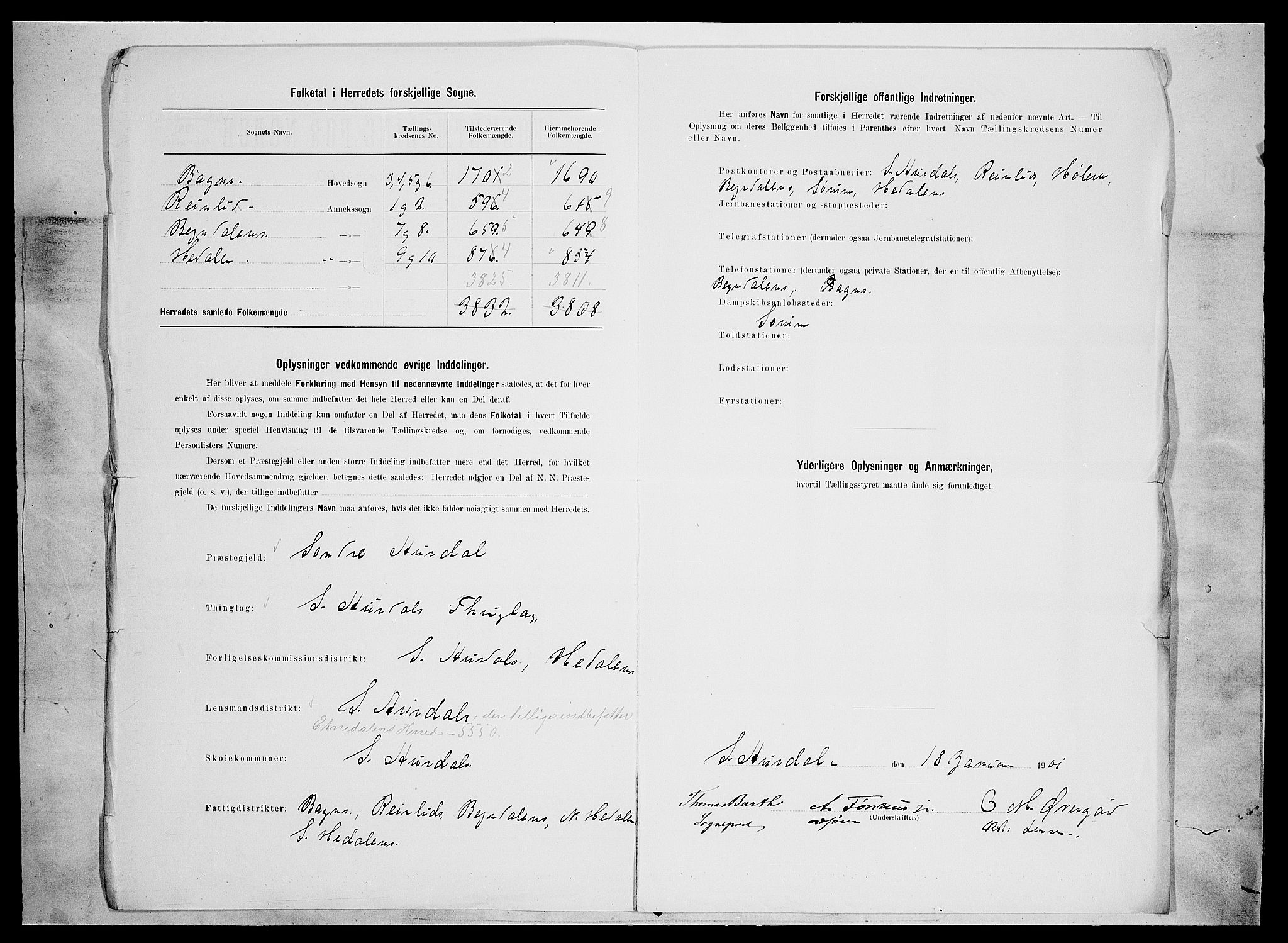 SAH, Folketelling 1900 for 0540 Sør-Aurdal herred, 1900, s. 3