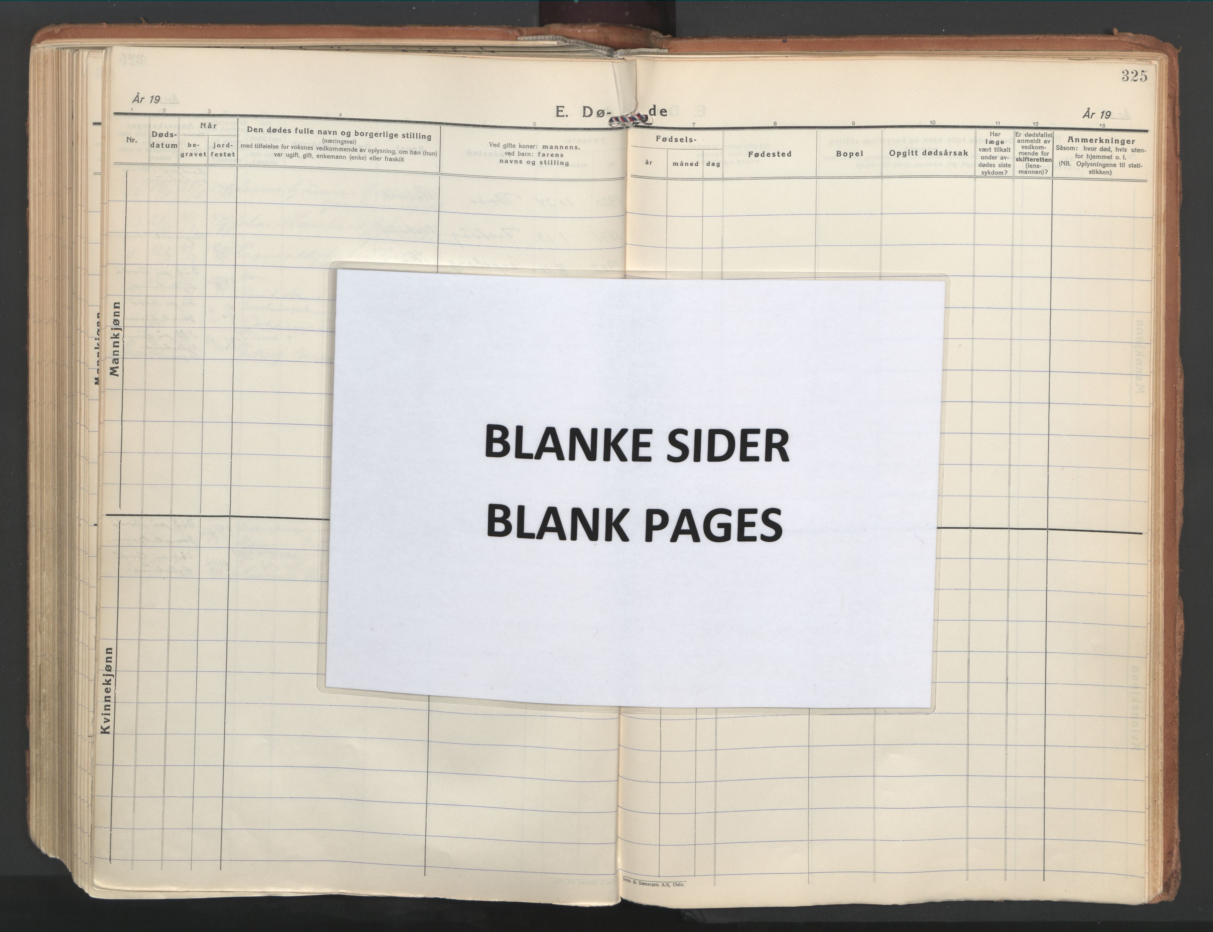 Ministerialprotokoller, klokkerbøker og fødselsregistre - Nordland, AV/SAT-A-1459/802/L0061: Ministerialbok nr. 802A08, 1933-1946, s. 325
