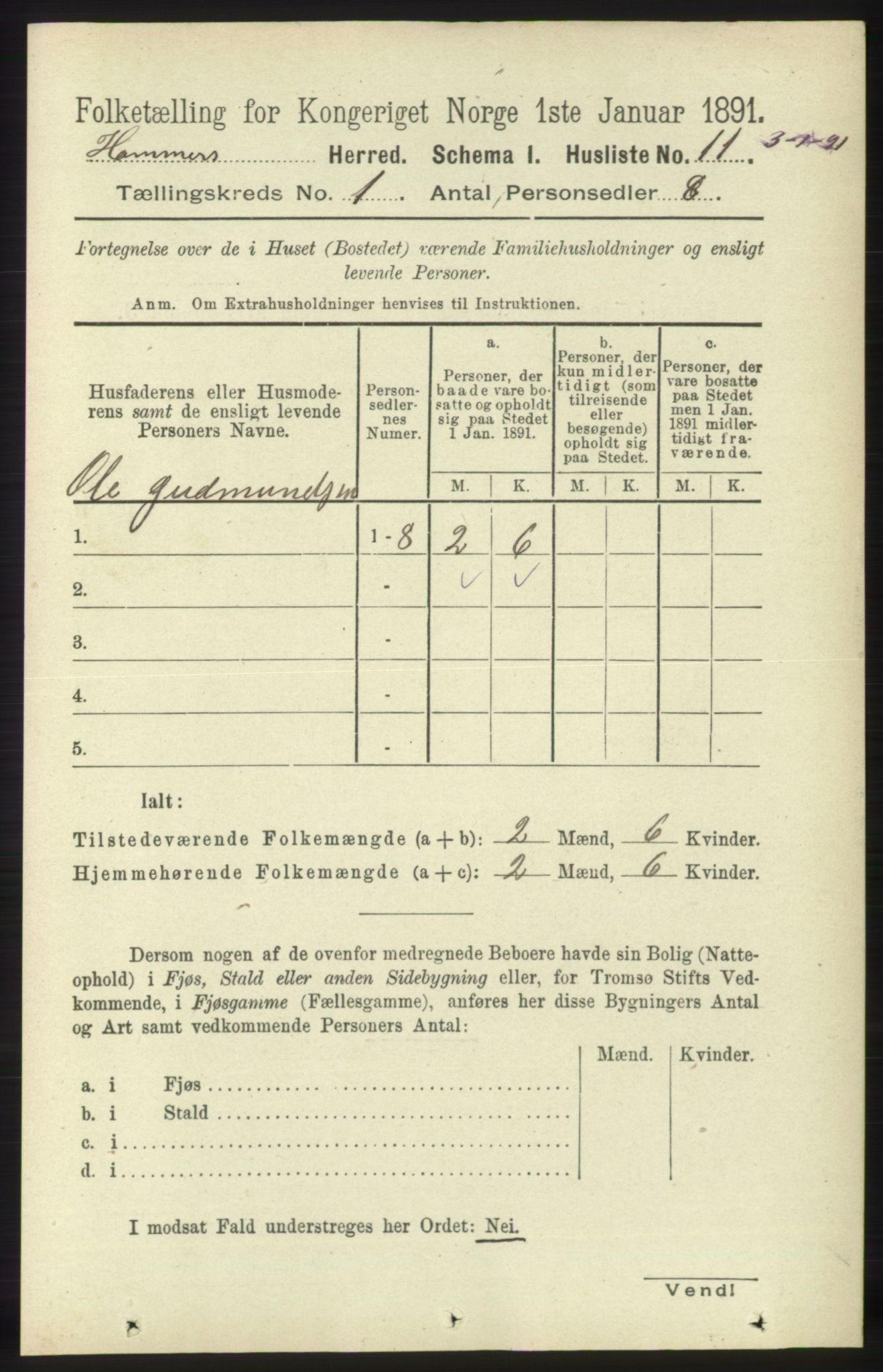 RA, Folketelling 1891 for 1254 Hamre herred, 1891, s. 51