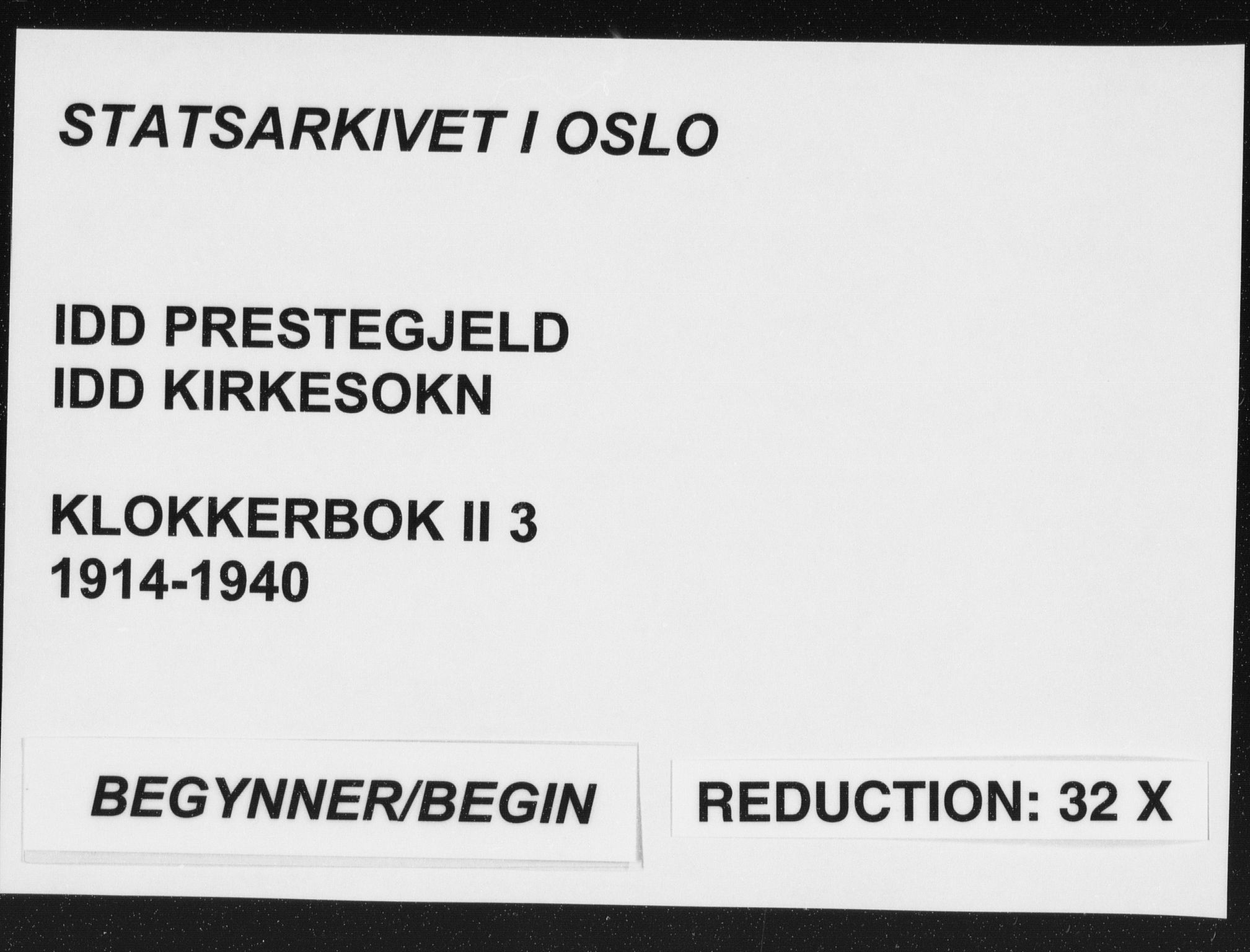 Idd prestekontor Kirkebøker, SAO/A-10911/G/Gb/L0003: Klokkerbok nr. II 3, 1914-1940