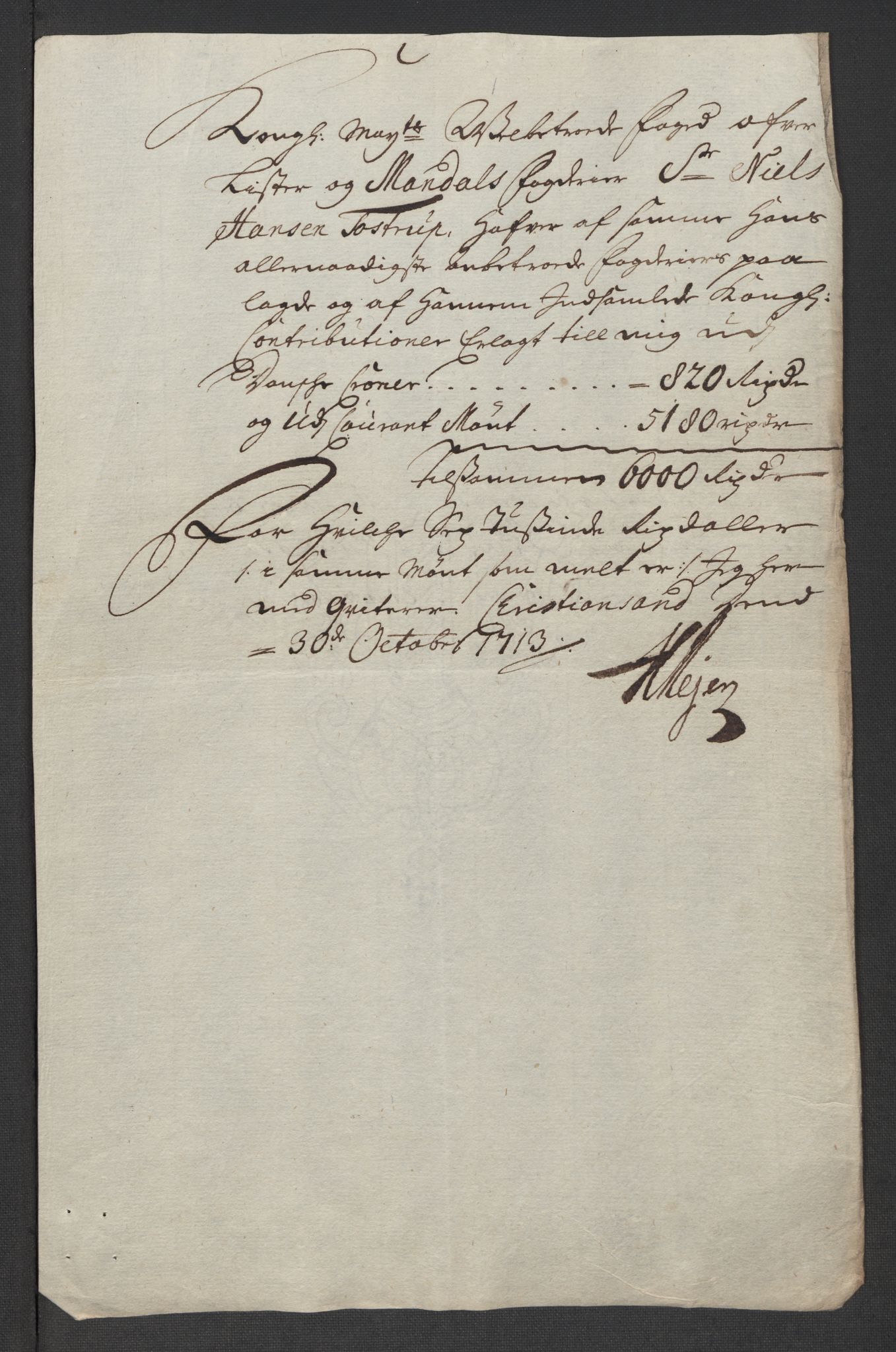 Rentekammeret inntil 1814, Reviderte regnskaper, Fogderegnskap, RA/EA-4092/R43/L2557: Fogderegnskap Lista og Mandal, 1711-1713, s. 313