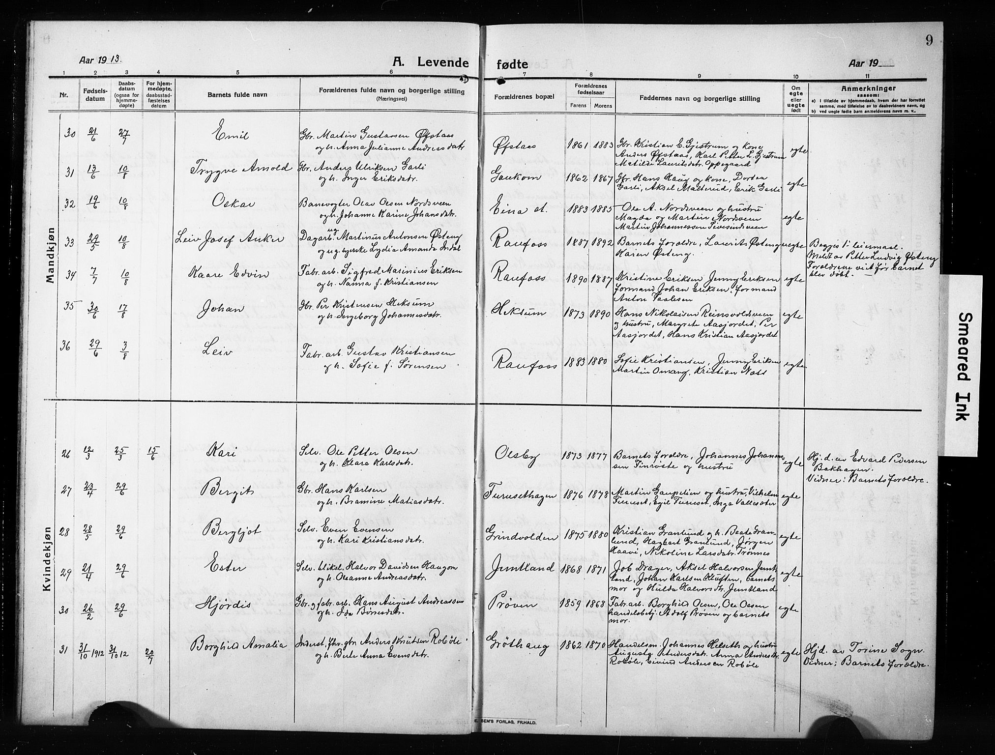 Vestre Toten prestekontor, AV/SAH-PREST-108/H/Ha/Hab/L0012: Klokkerbok nr. 12, 1909-1928, s. 9